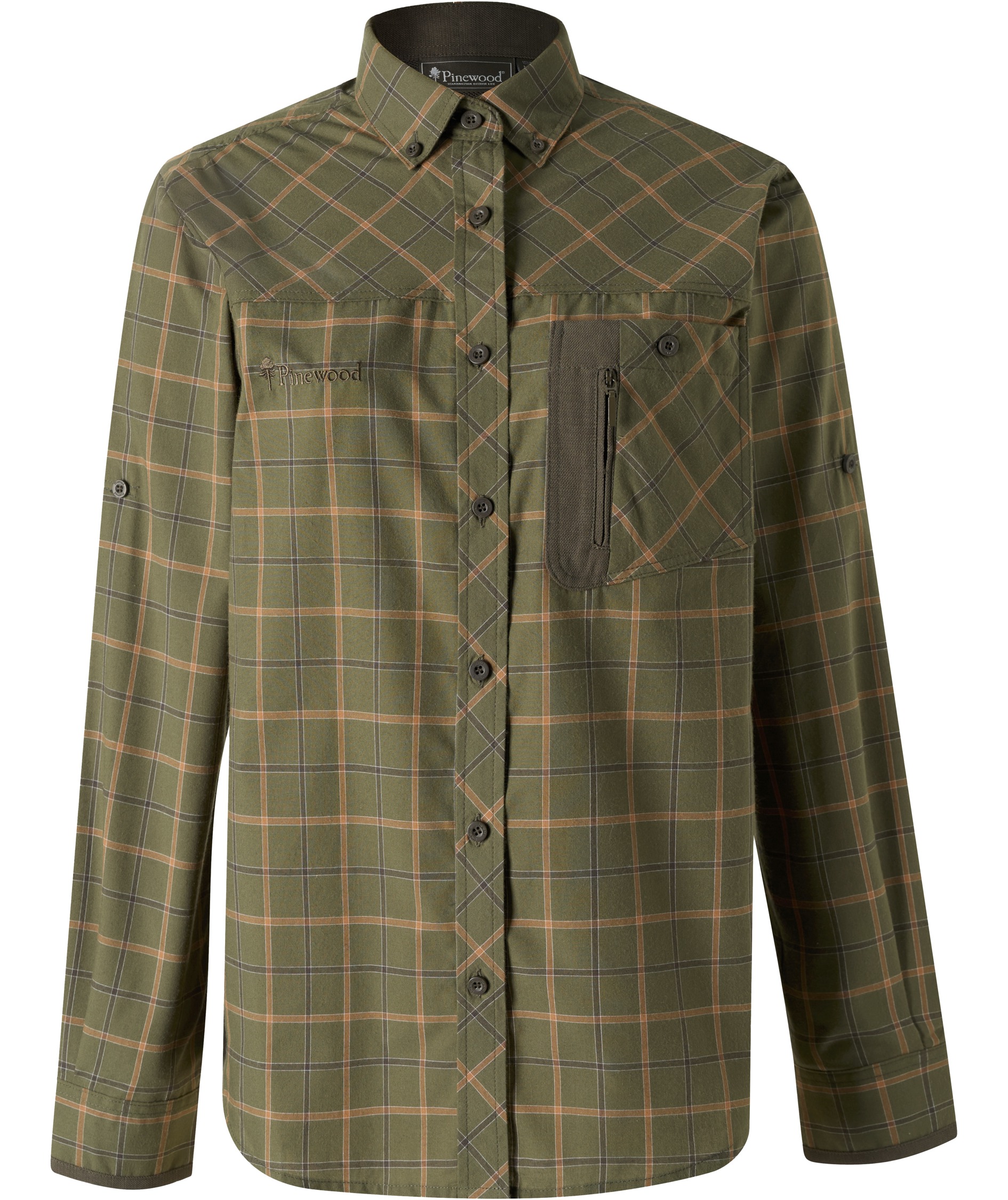 Pinewood Wolf dameskjorte, Green/Terracotta, large image number 0