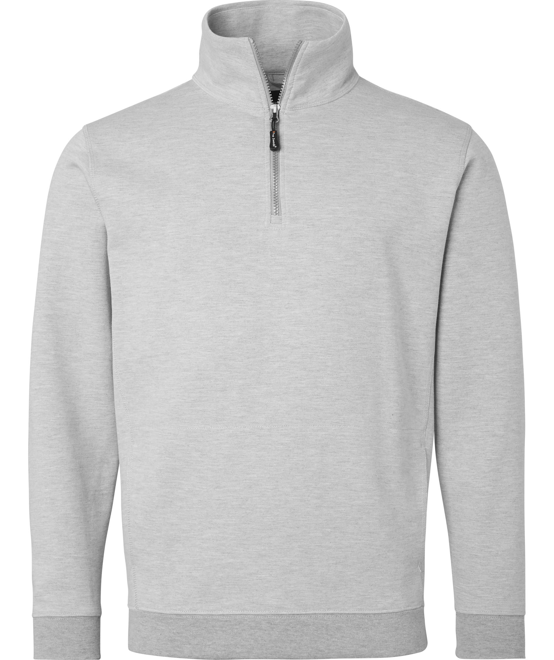 Top Swede sweatshirt med kort lynl&aring;s 0102, Ash, Ash, swatch