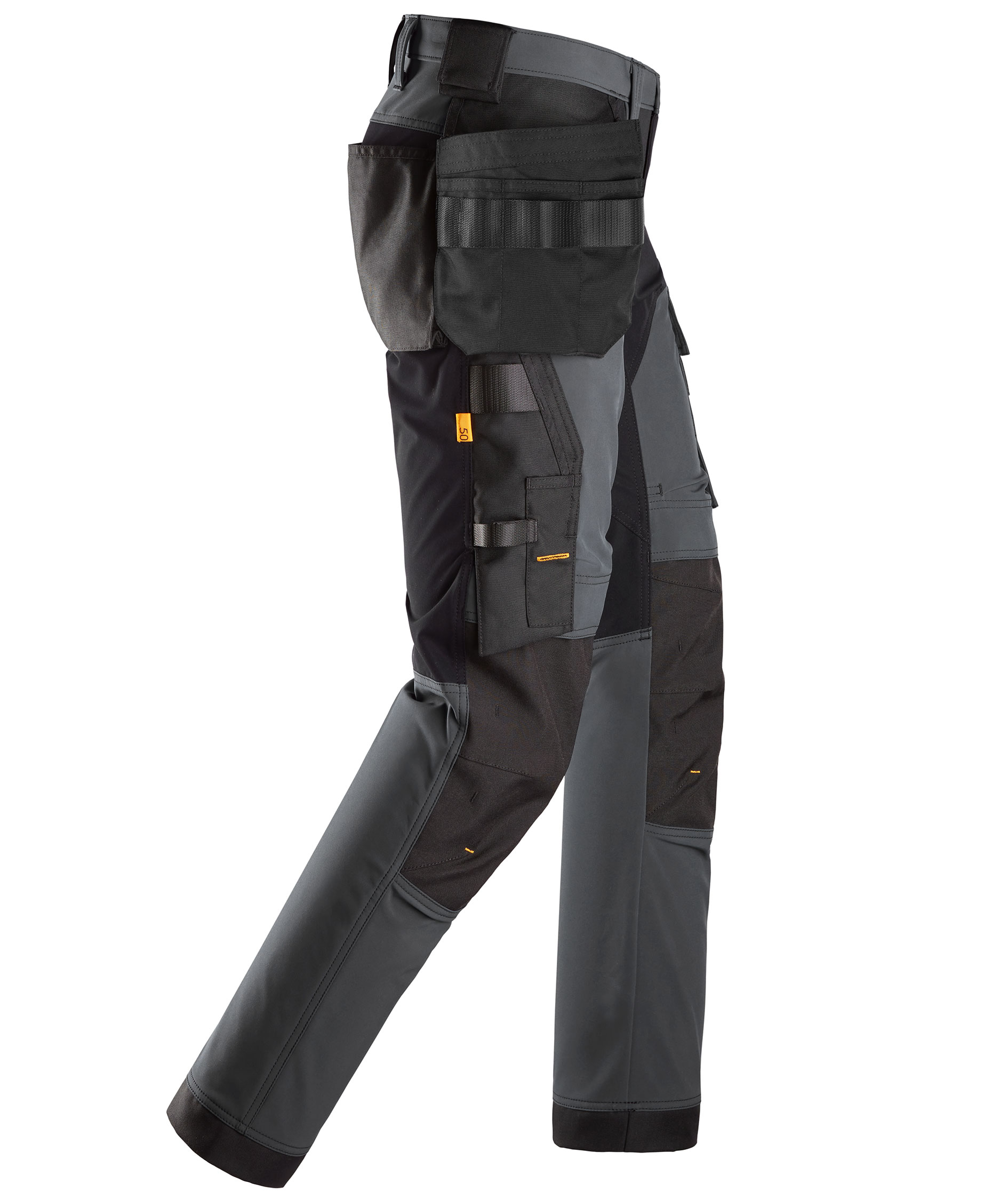 Snickers AllroundWork h&aring;ndverksbukse 6275 full stretch, Steel Grey/Black, large image number 4