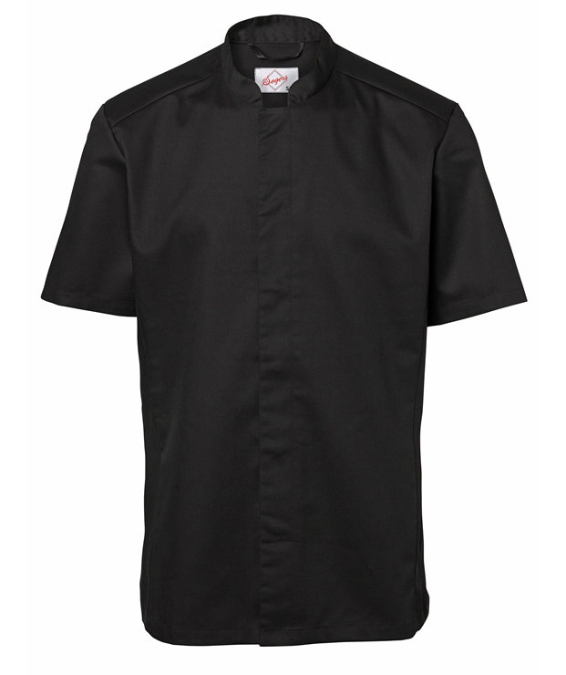 Segers modern fit kort&auml;rmad kockskjorta med tryckknappar, Svart