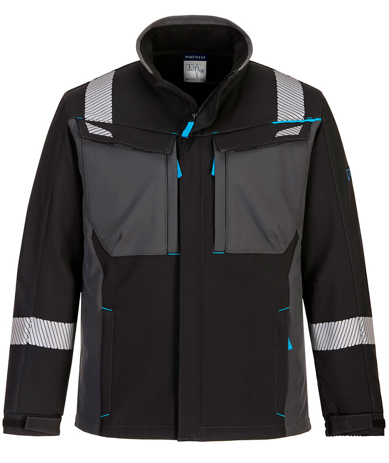 Portwest WX3 FR softshelljacka, Svart