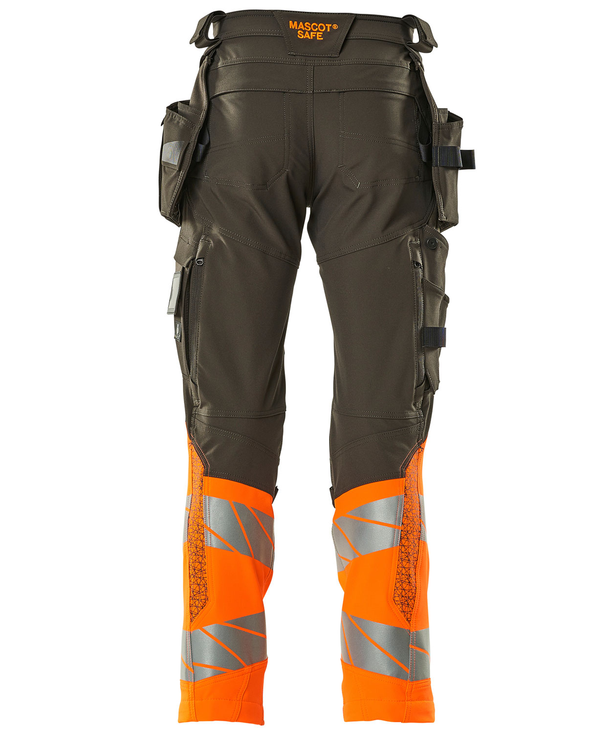 Mascot Accelerate Safe hartverksbyxa Full stretch, M&ouml;rk antracit/Hi-vis orange