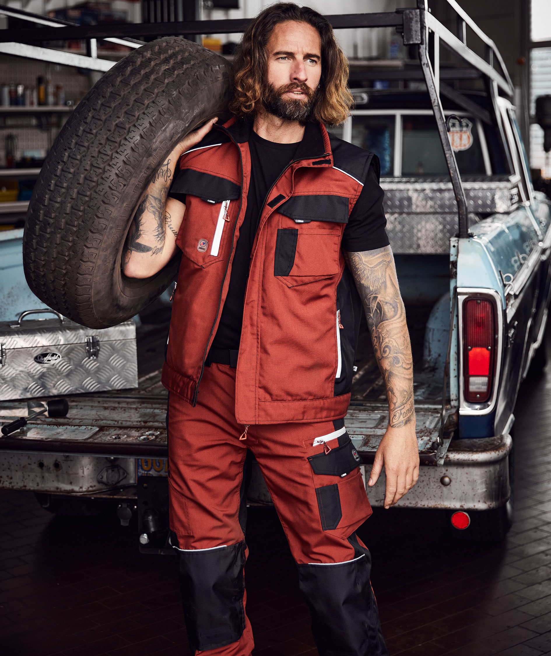 Terrax arbetsv&auml;st, R&ouml;dbrun/Svart