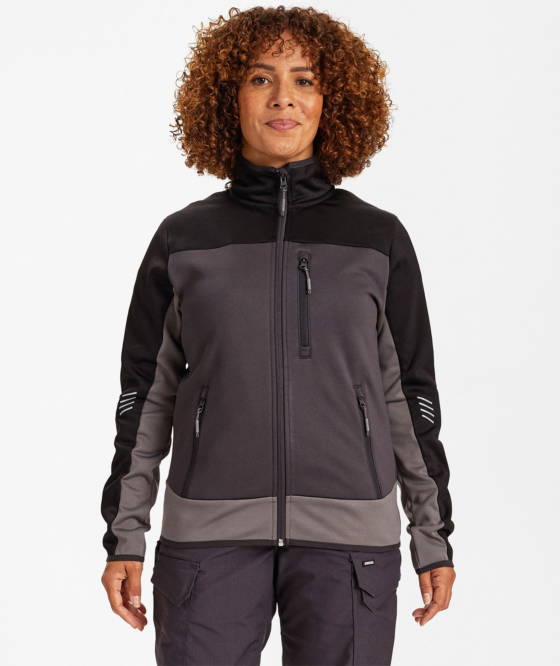 Engel Entire women's midlayer cardigan, Anthracite Grey/Black