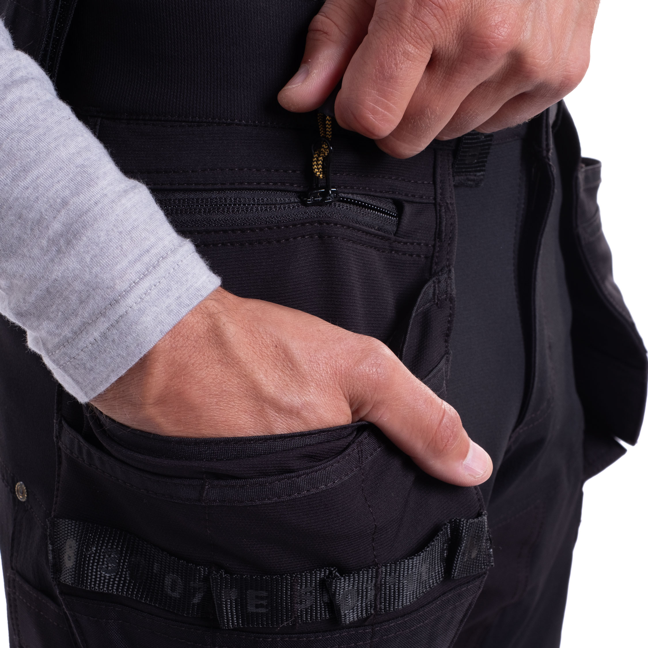 Westborn h&aring;ndv&aelig;rkerbukser full stretch, Black, large image number 13