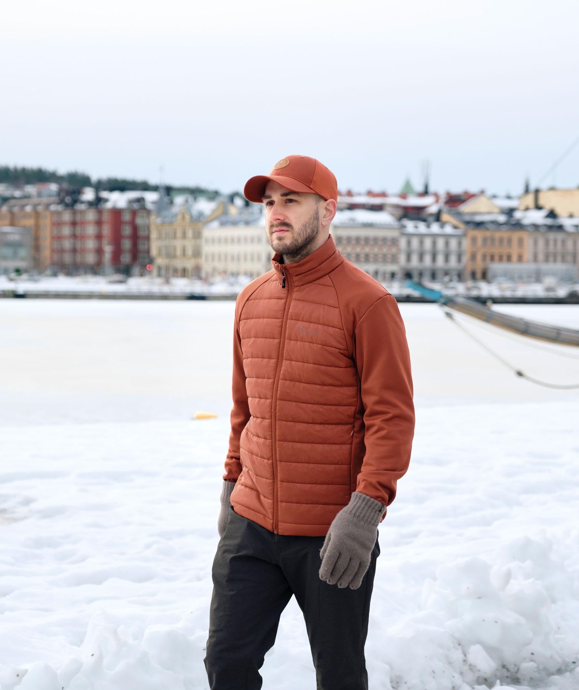 Pinewood Finnveden Hybrid Power fleecejakke, Terracotta, large image number 1