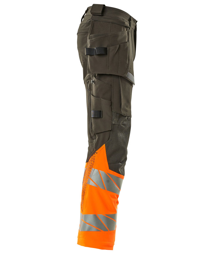Mascot Accelerate Safe hartverksbyxa Full stretch, M&ouml;rk antracit/Hi-vis orange, large image number 2