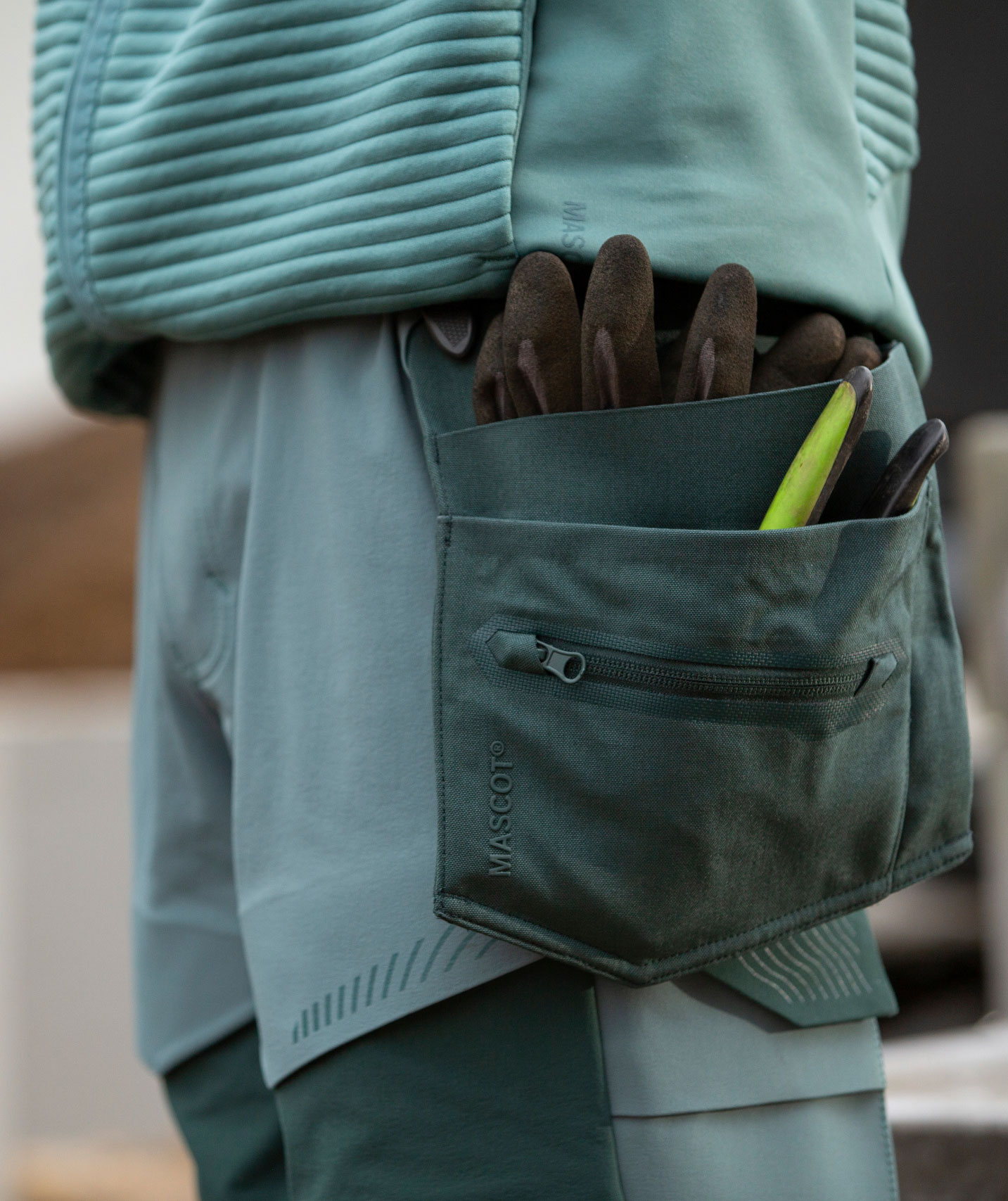 Mascot Customized arbejdsbukser full stretch, Lys skovgr&oslash;n/Skovgr&oslash;n, large image number 6