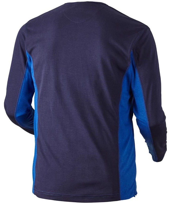 J.A.K. Basic long-sleeved Grandad T-shirt 1627, Marine/Royal Blue