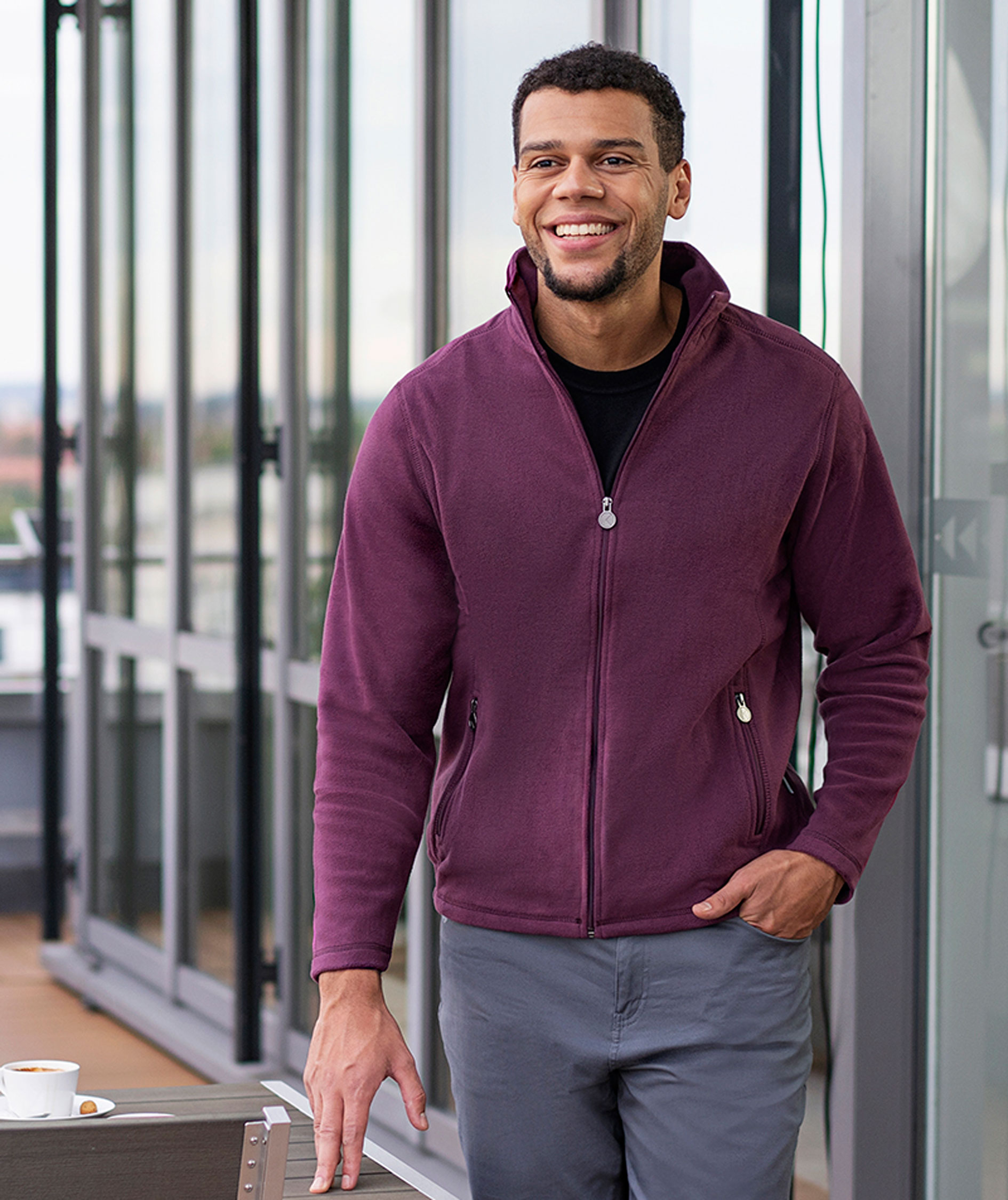 Karlowsky fleecejacka, Aubergine