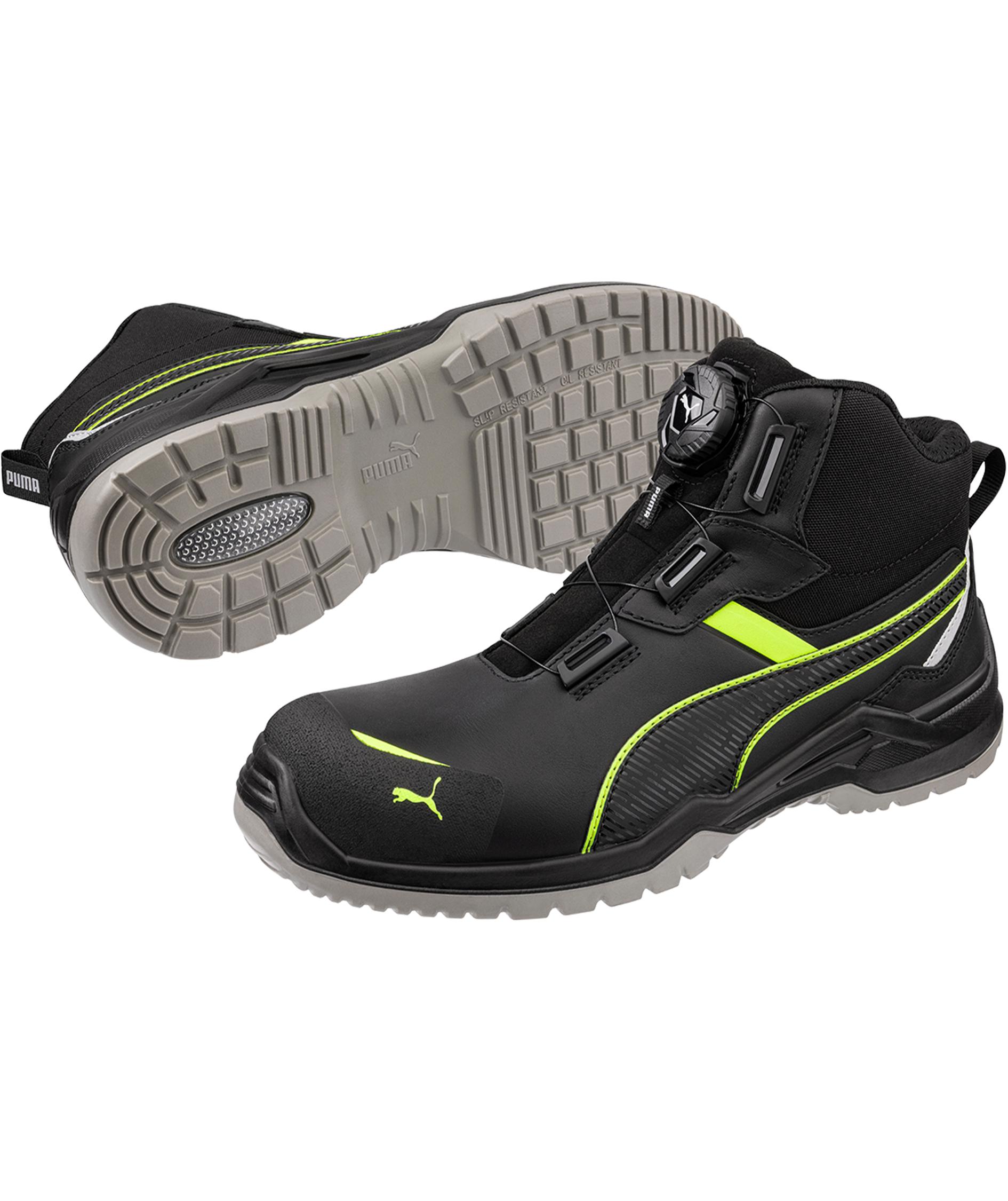 Puma Krypton sikkerhedsst&oslash;vletter S3S, Black/Green