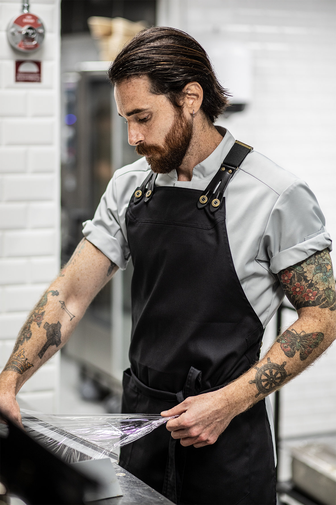 Segers Verstellbare Hosentr&auml;ger mit Lederriemen f&uuml;r Sch&uuml;rzen, Schwarz