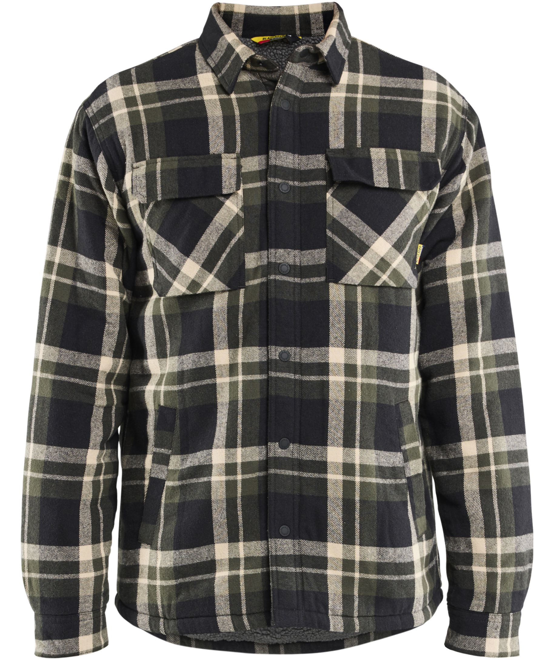 Bl&aring;kl&auml;der flanell skjortjacka, Skog gr&ouml;n/svart