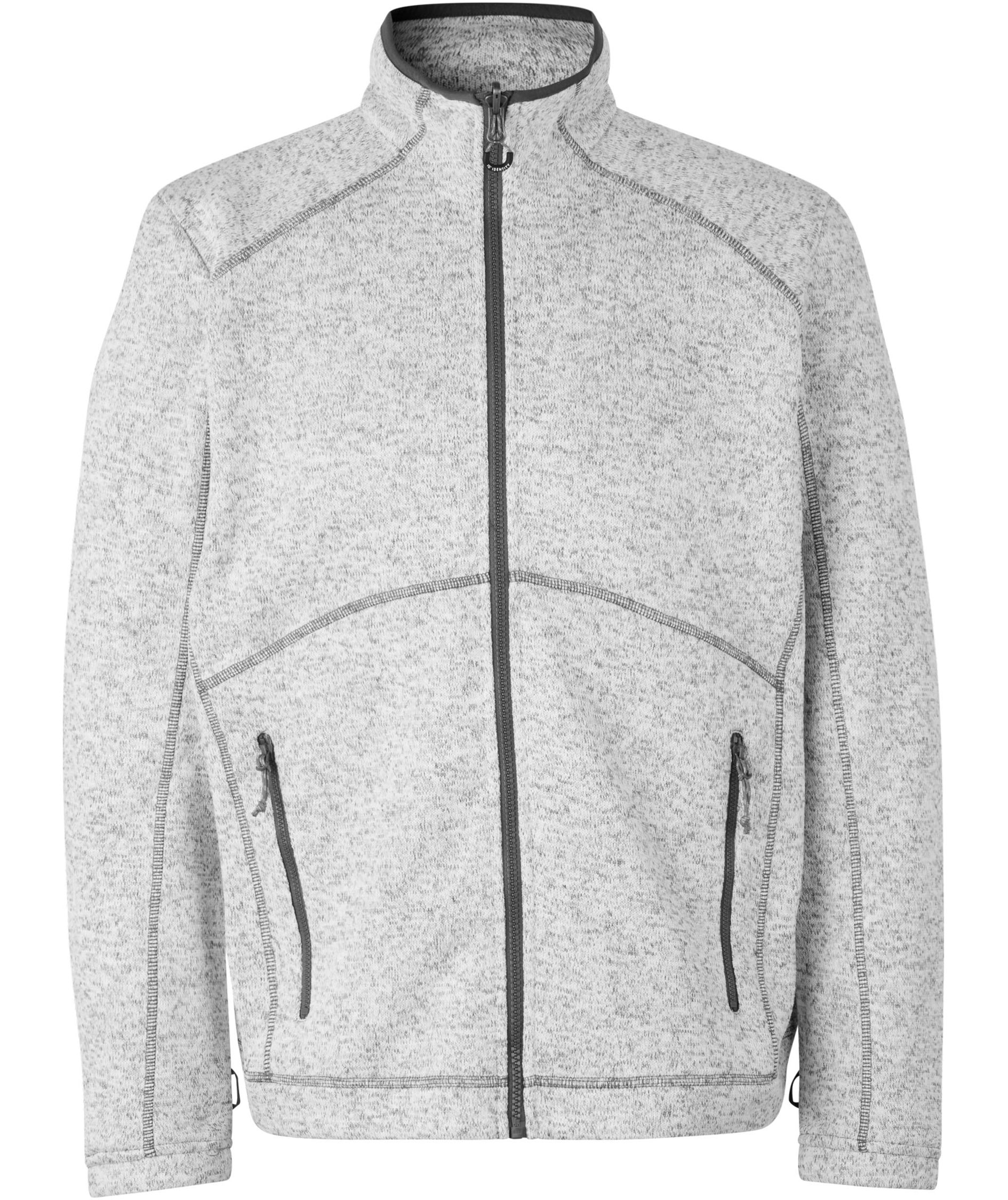 ID Zip'n'mix Melange stickad fleececardigan, Gr&aring;melerad