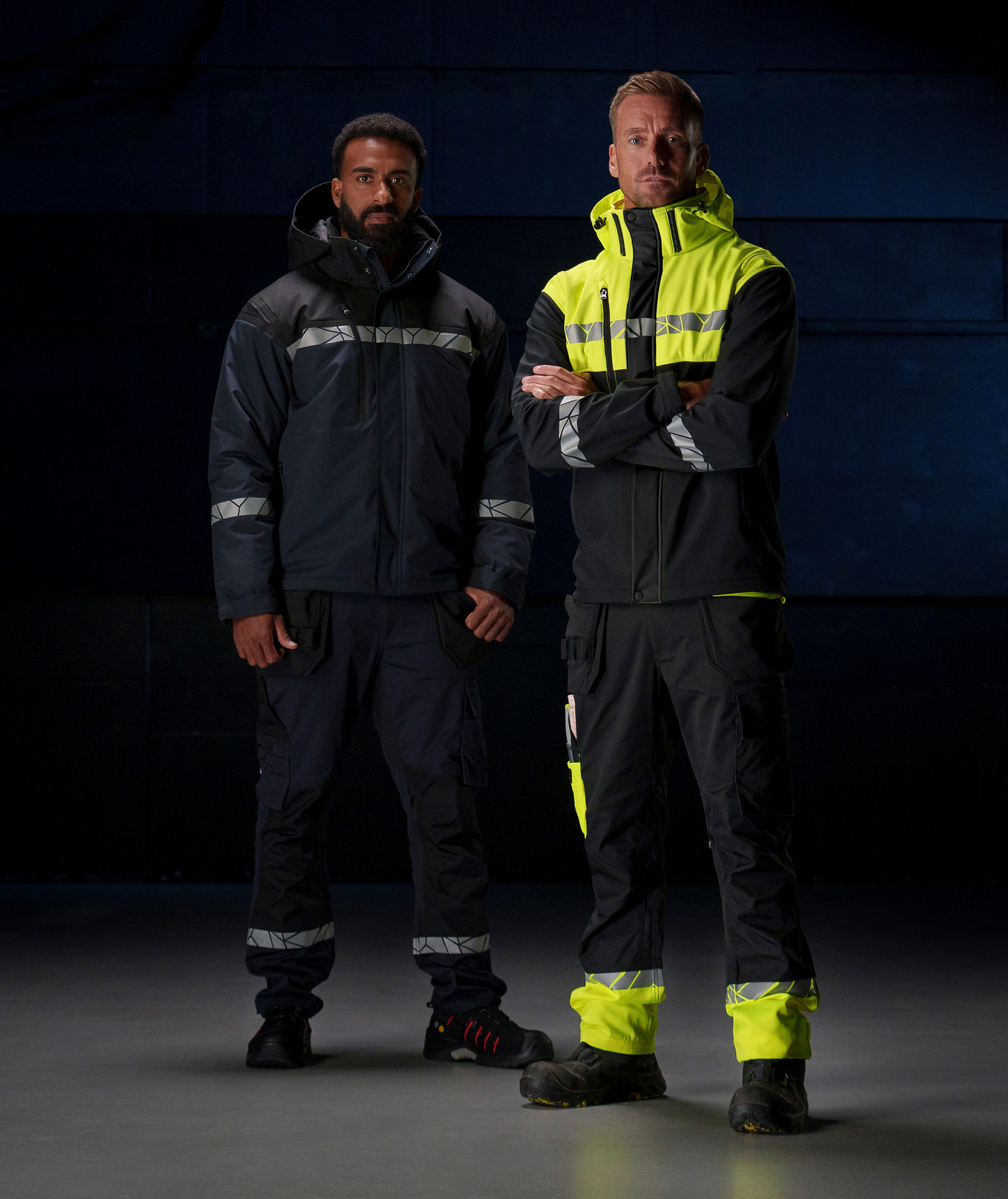 ProJob foret softshelljakke 7413, Svart/Gul