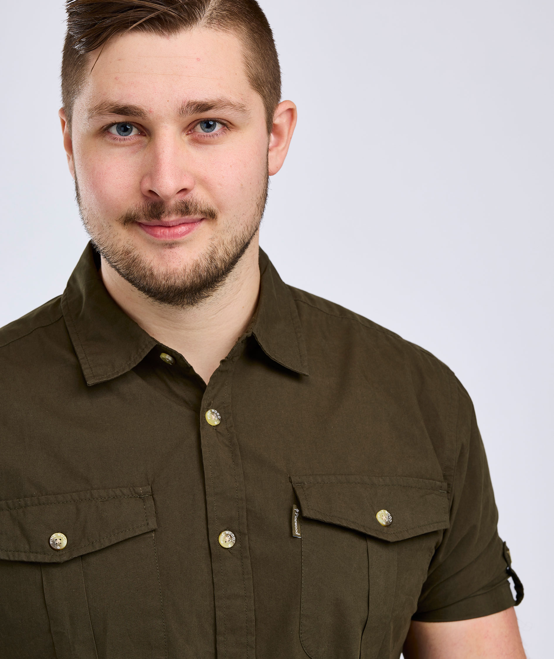 Pinewood Safari kort&aelig;rmet skjorte, Moss green, large image number 4