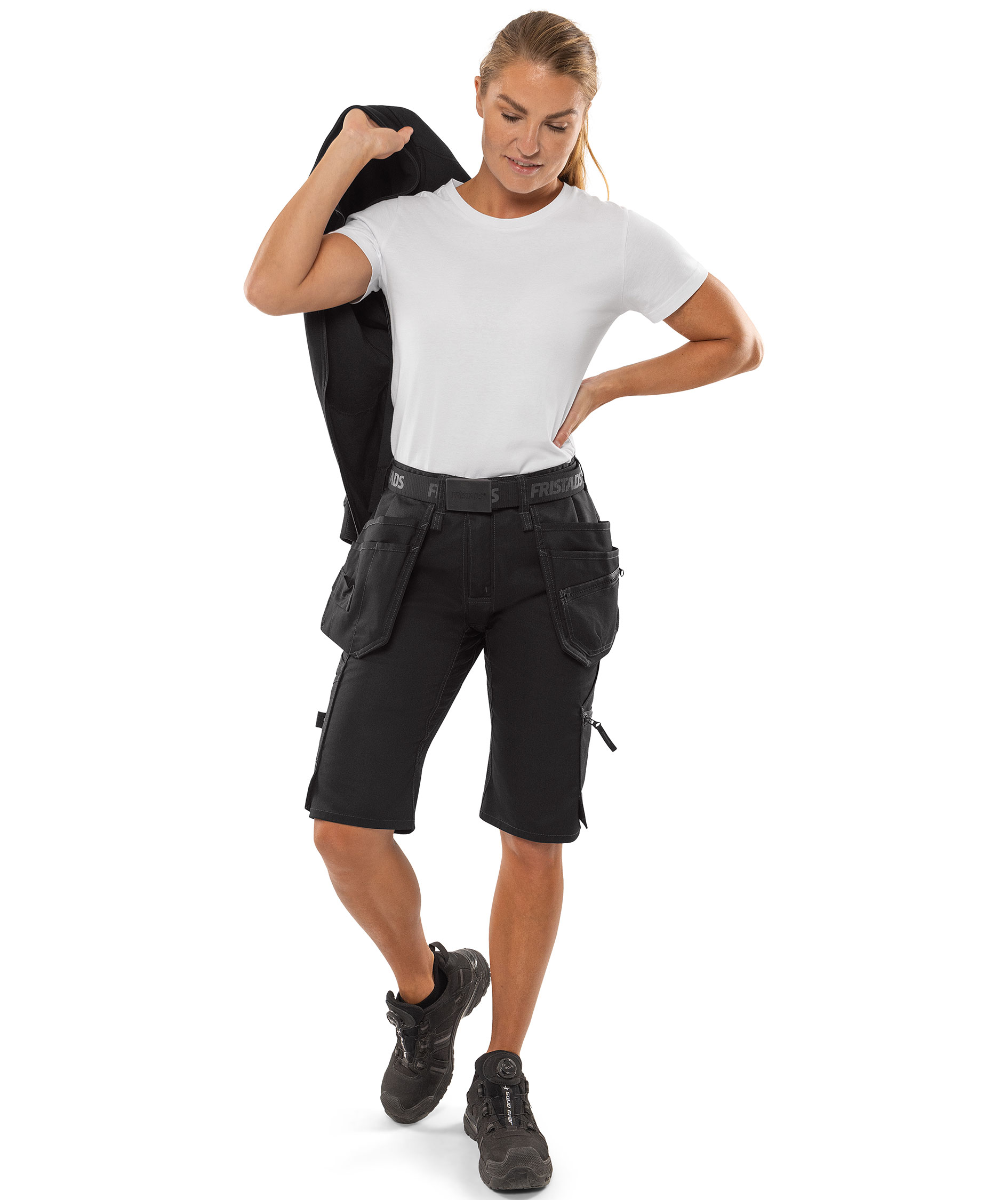 Fristads dame h&aring;ndverkershorts 2904 GWM, Svart