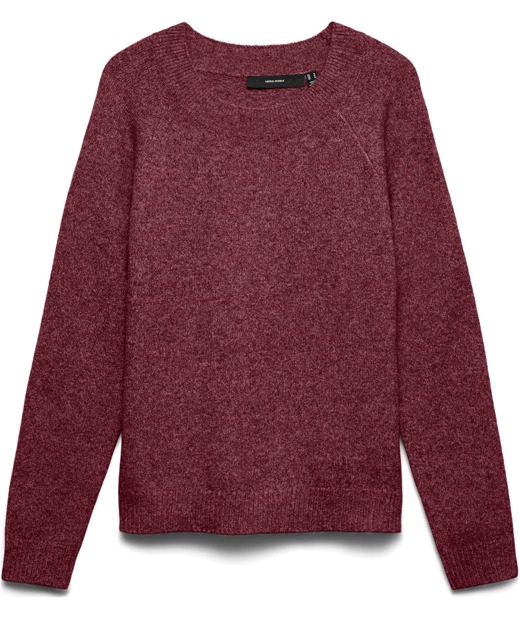 Vero Moda VMDOFFY dame strikket genser, Windsor Wine/Black Melange, Windsor Wine/Black Melange, swatch