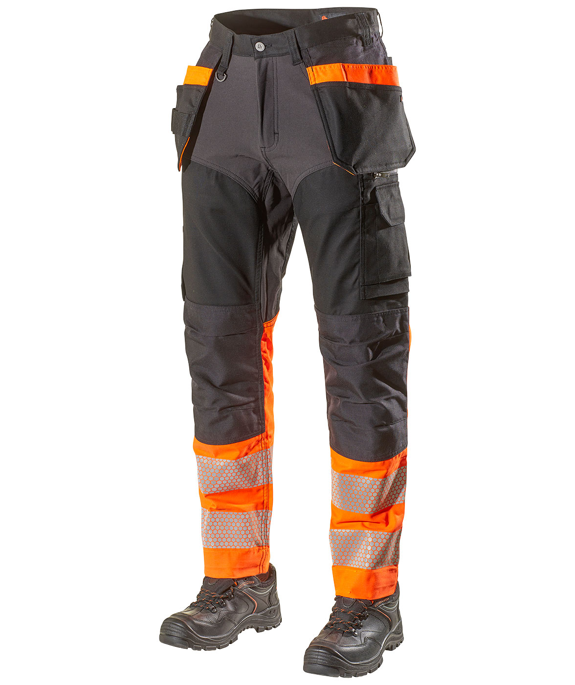 L.Brador hantverksbyxa 1074PB, Svart/Hi-vis Orange