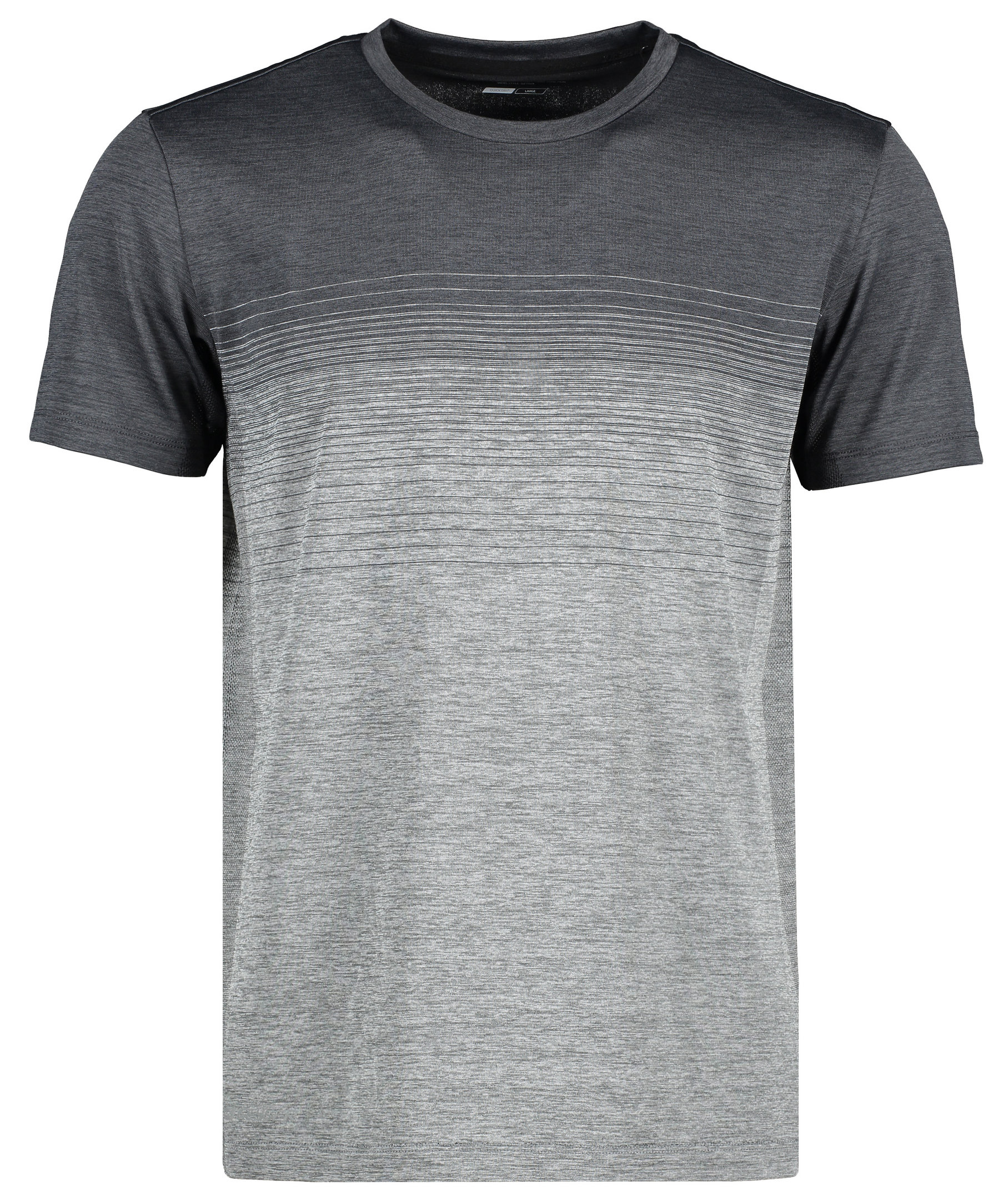 GEYSER seamless striped T-shirt, Anthracite melange, large image number 0