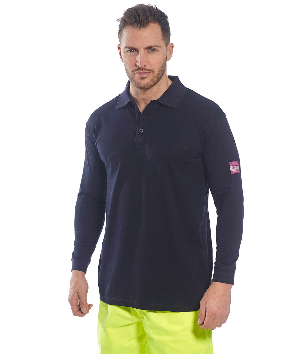 Portwest FR l&aring;ng&auml;rmad pik&eacute;tr&ouml;ja, Marinbl&aring;