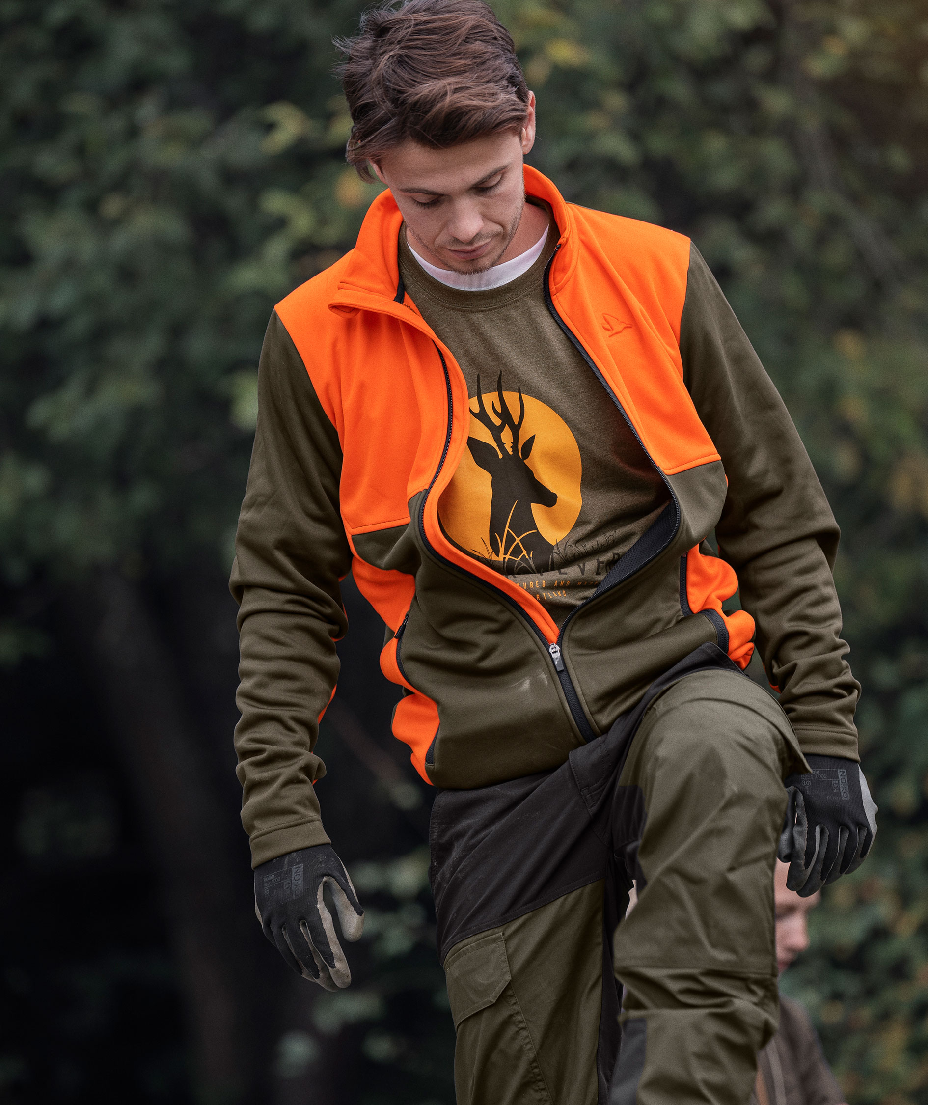 Seeland Elliot fleece jacket, Pine Green/Hi-Vis Orange, large image number 4