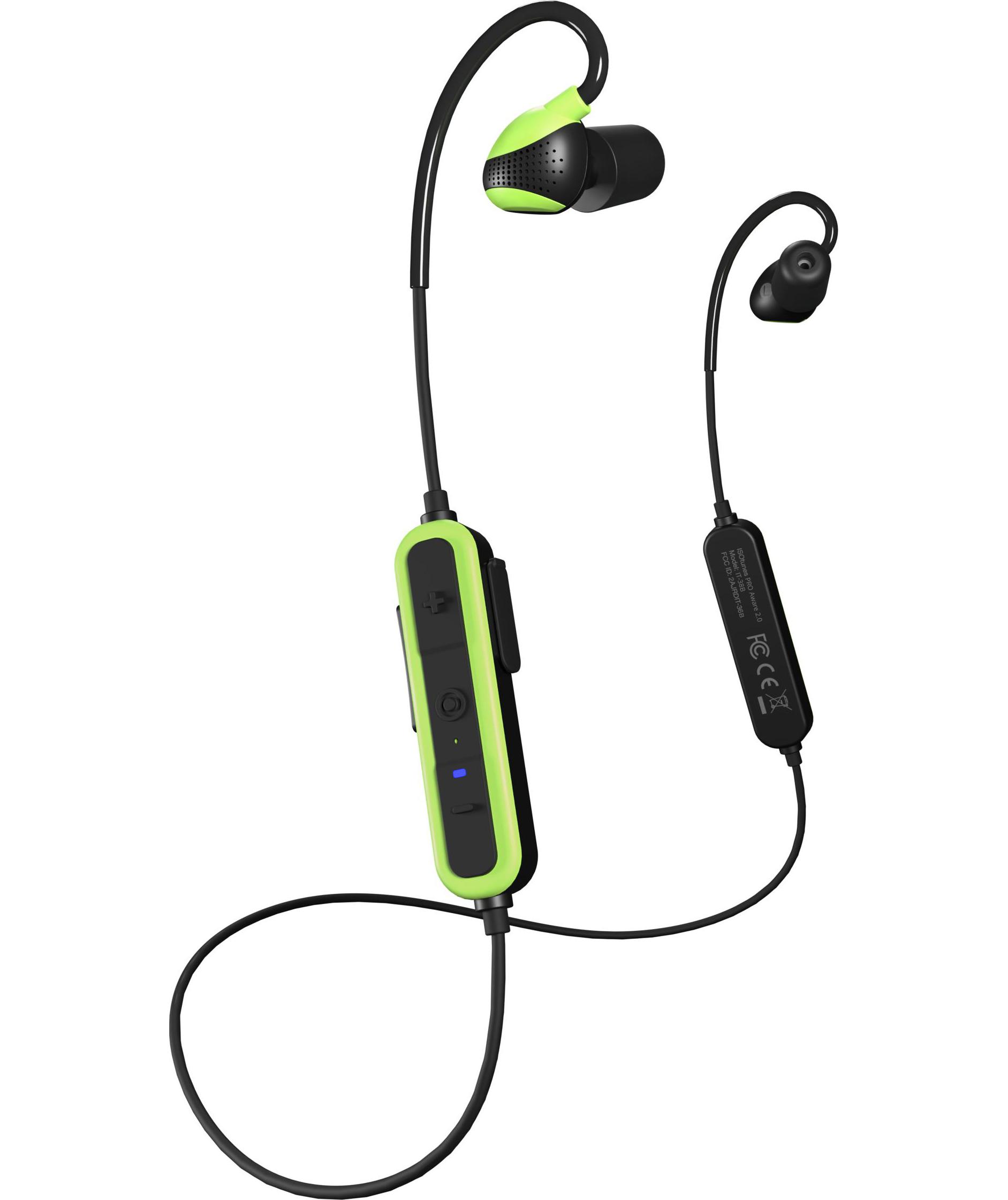 ISOtunes Pro 2.0 Aware h&oslash;rev&aelig;rn med Bluetooth, Sort/Gr&oslash;n, Sort/Gr&oslash;n, large image number 0