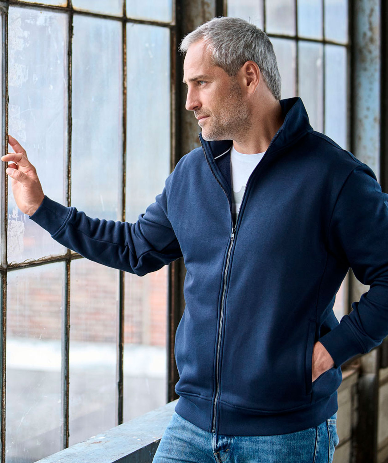 Tee Jays full zip sweat cardigan, Navy, large image number 1