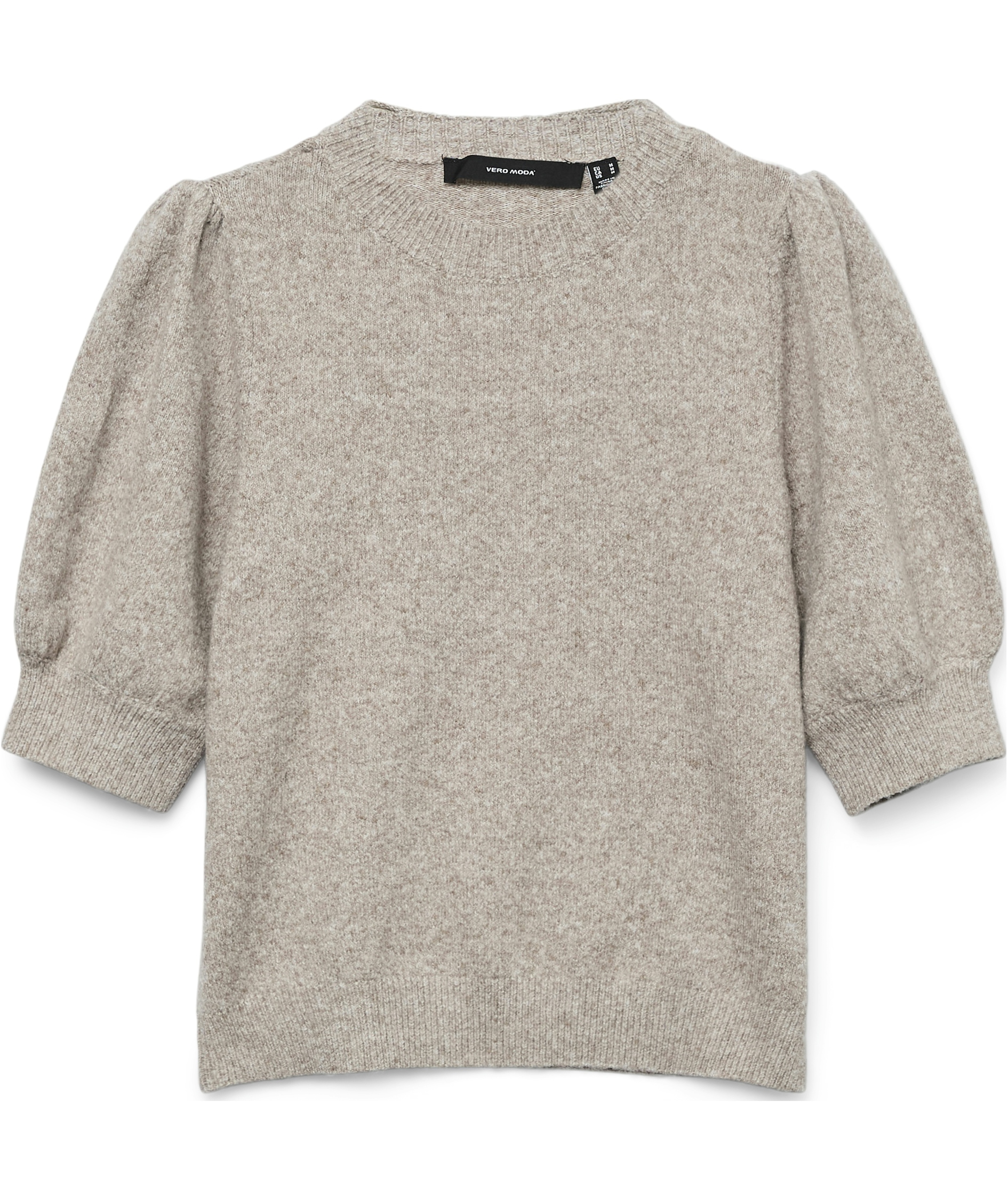 Vero Moda VMDOFFY kort&auml;rmad stickad tr&ouml;ja dam, Moon Rock Melange