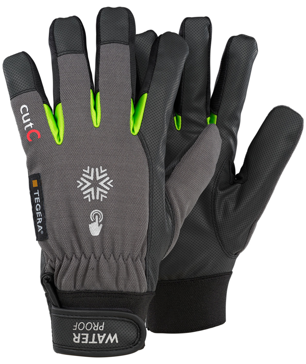 Tegera 577 vinterhandskar med sk&auml;rskydd Cut C, Svart/Gr&aring;