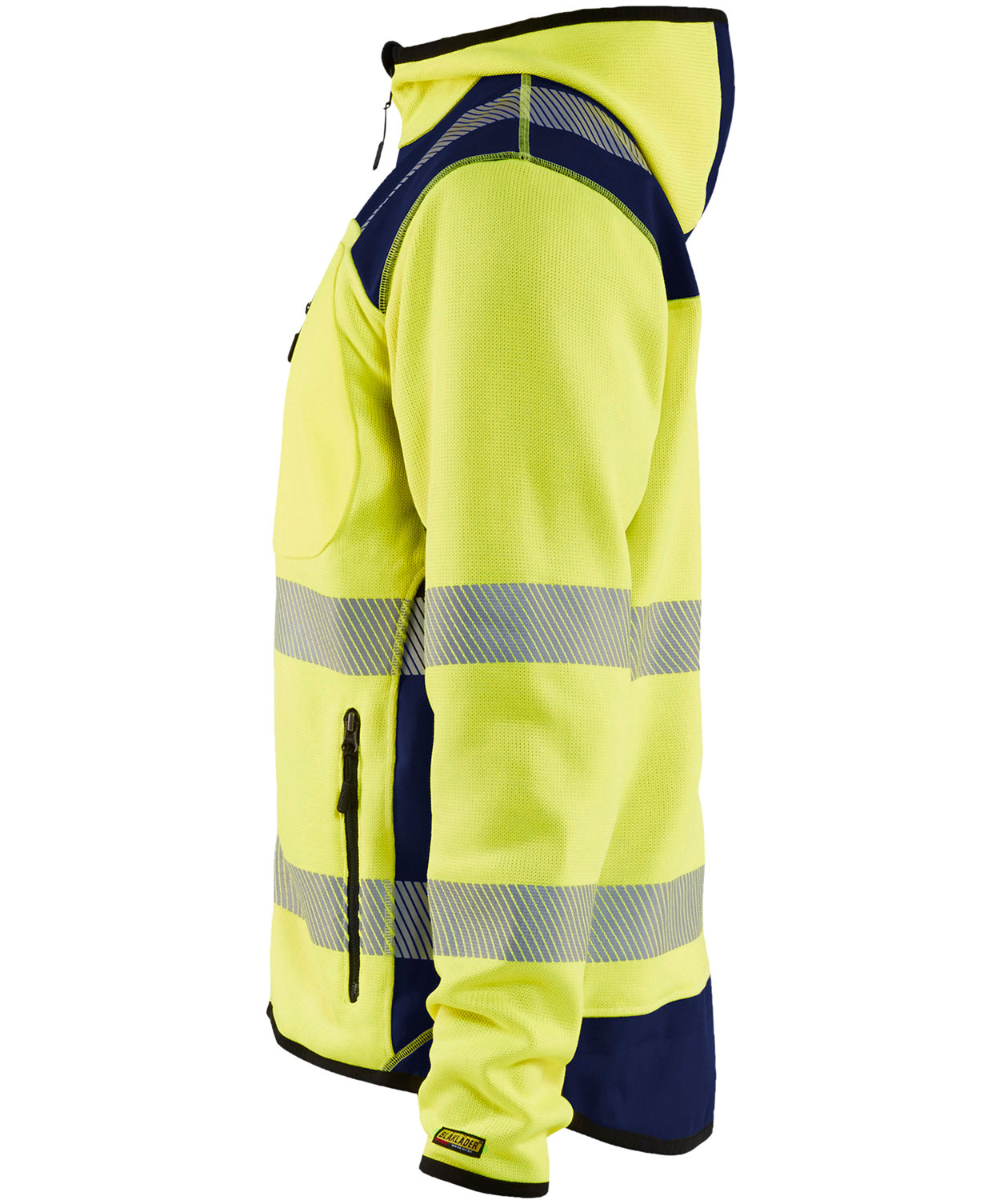 Bl&aring;kl&auml;der strikket softshelljakke, Hi-Vis gul/marinebl&aring;, large image number 2