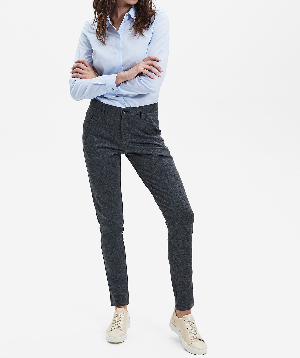 Sunwill Extreme Flexibility Slim fit damebukse, Charcoal, large image number 1