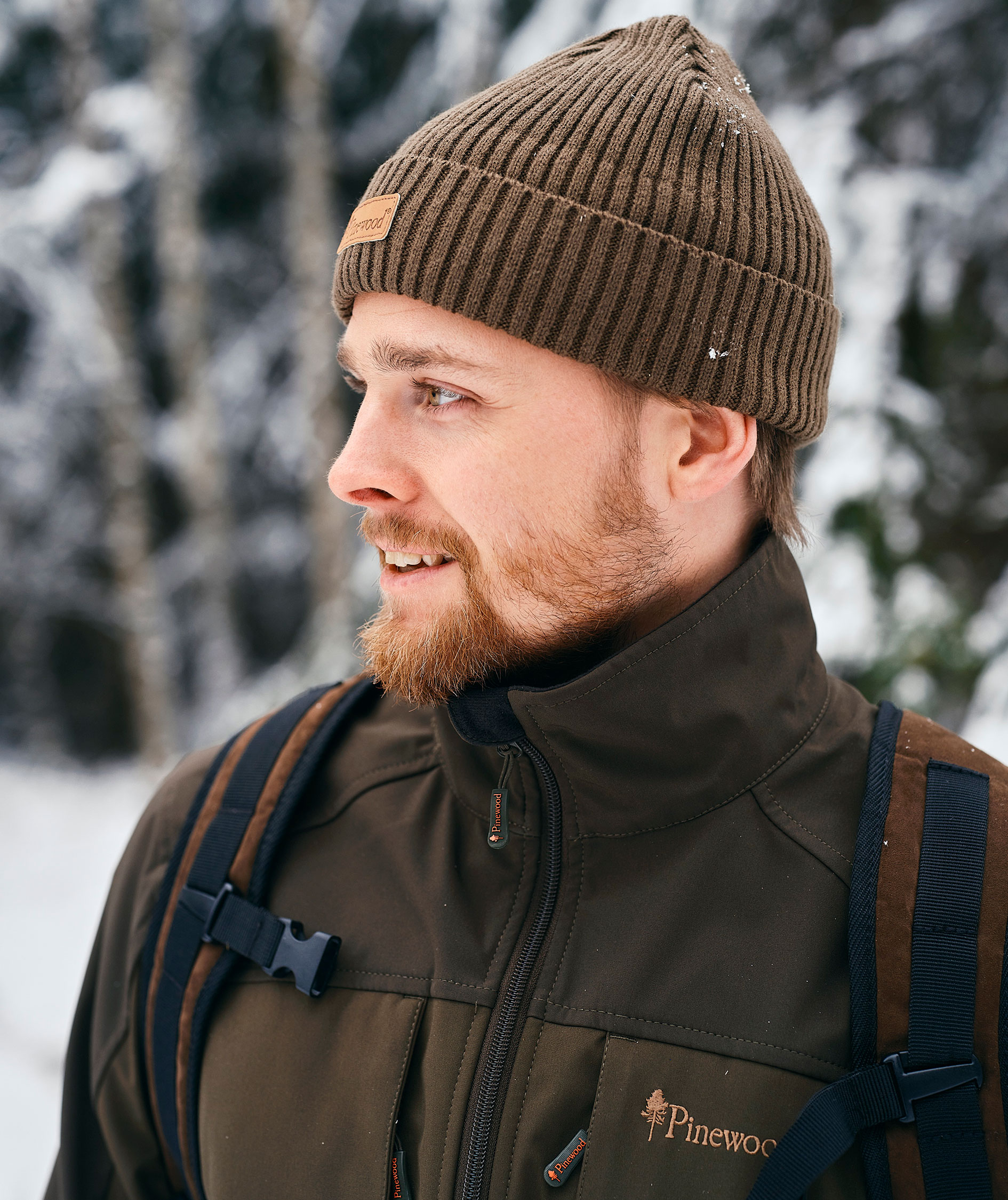 Pinewood Sm&aring;land Stretch softshelljakke, Dark Olive/Suede Brown, large image number 3