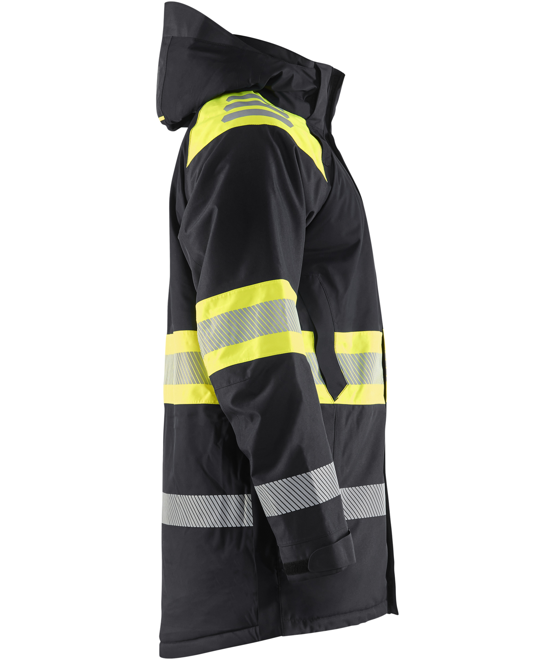 Bl&aring;kl&auml;der vinter parkas, Svart/Varselgul, large image number 3