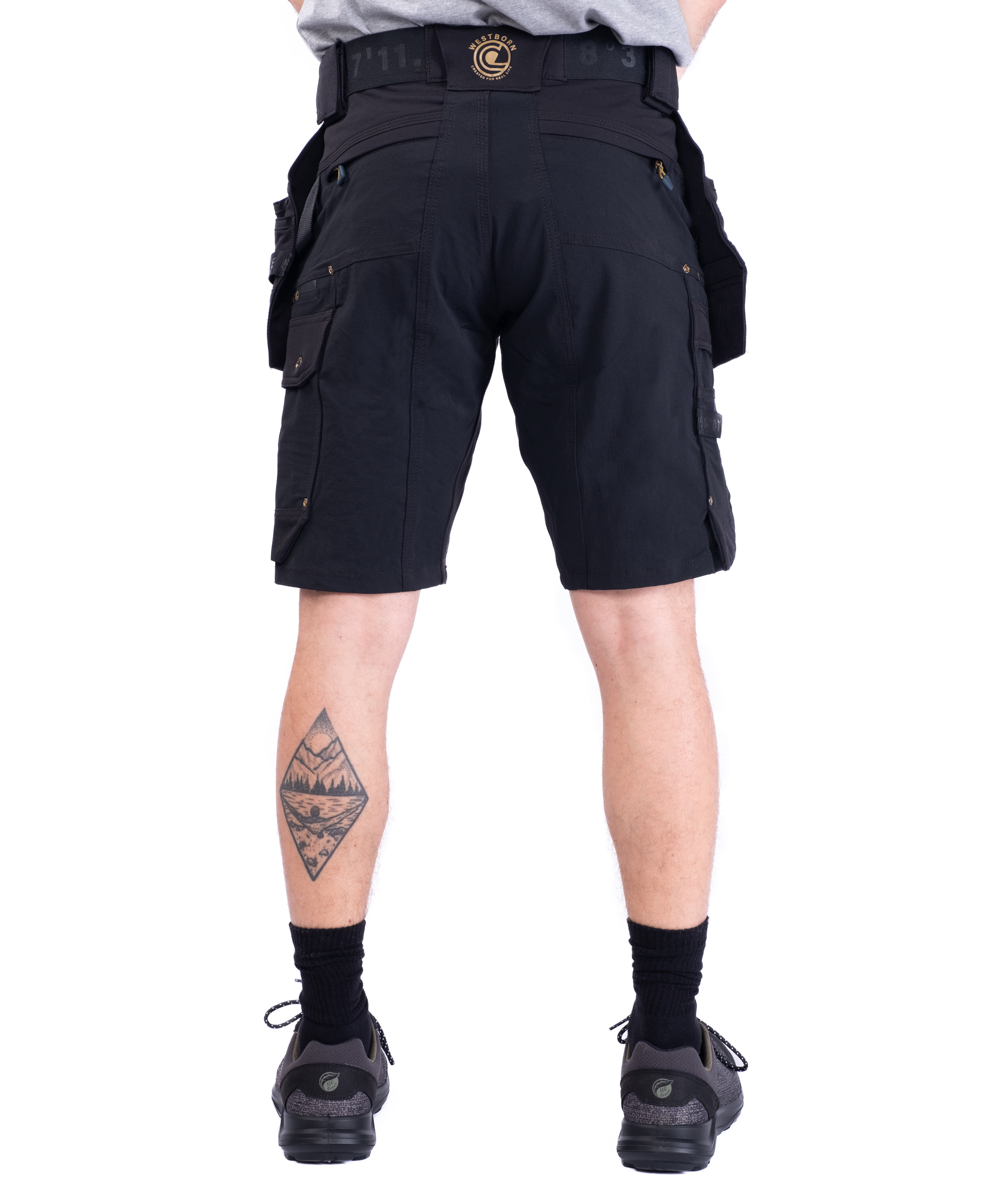 Westborn h&aring;ndv&aelig;rkershorts full stretch, Black, large image number 4