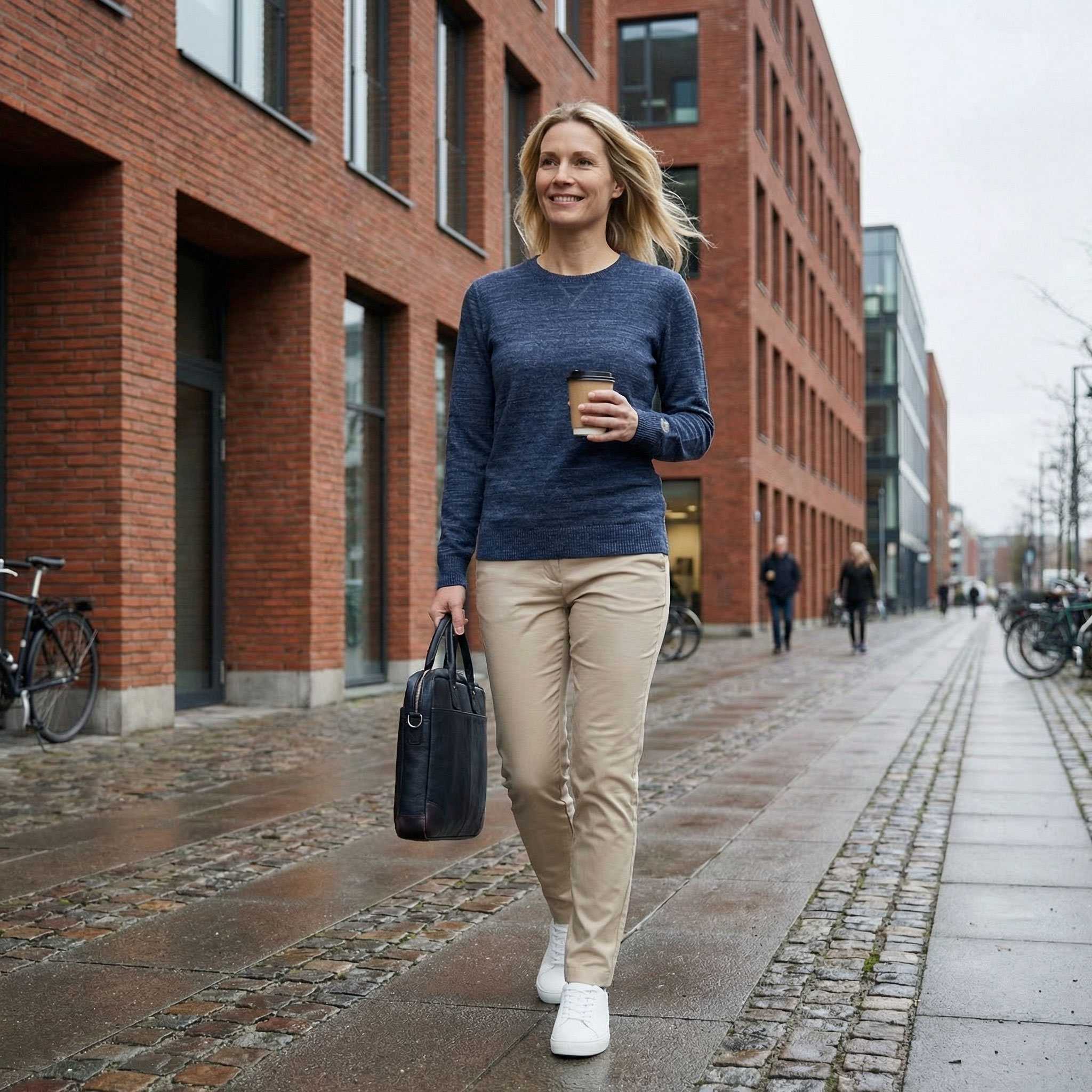 Cutter & Buck Eatonville dame striktr&oslash;je, Navy melange