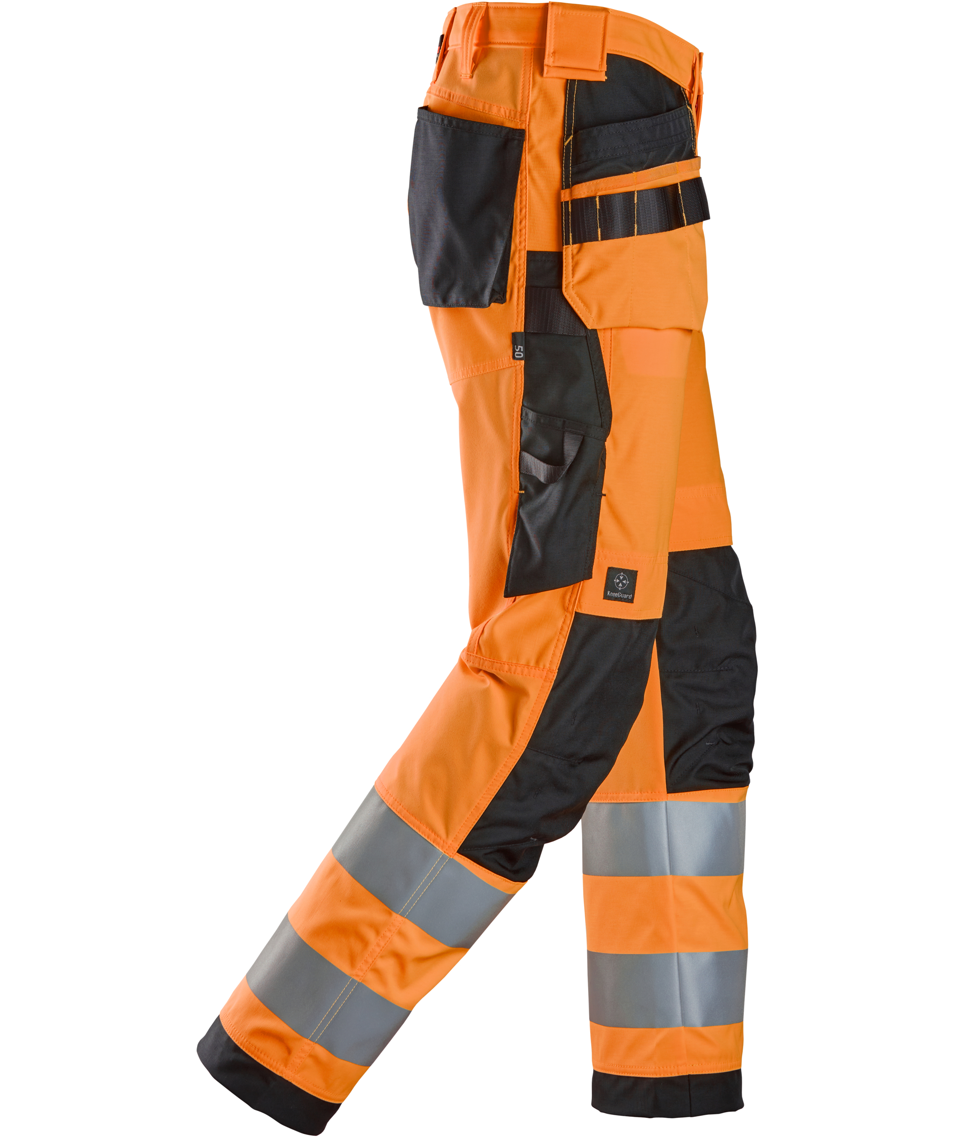 Snickers h&aring;ndv&aelig;rkerbukser 6238, Hi-Vis Orange/Sort, large image number 2