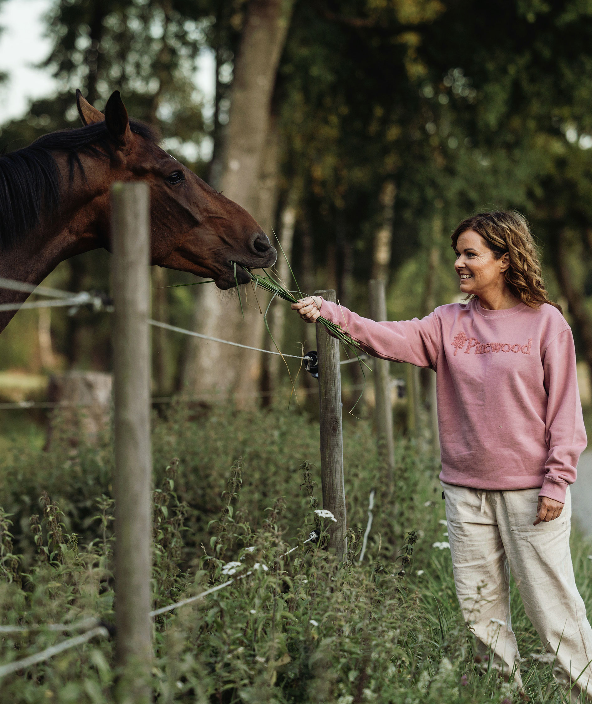 Pinewood V&auml;rnamo Logo sweatshirt, Dusty Pink, large image number 18