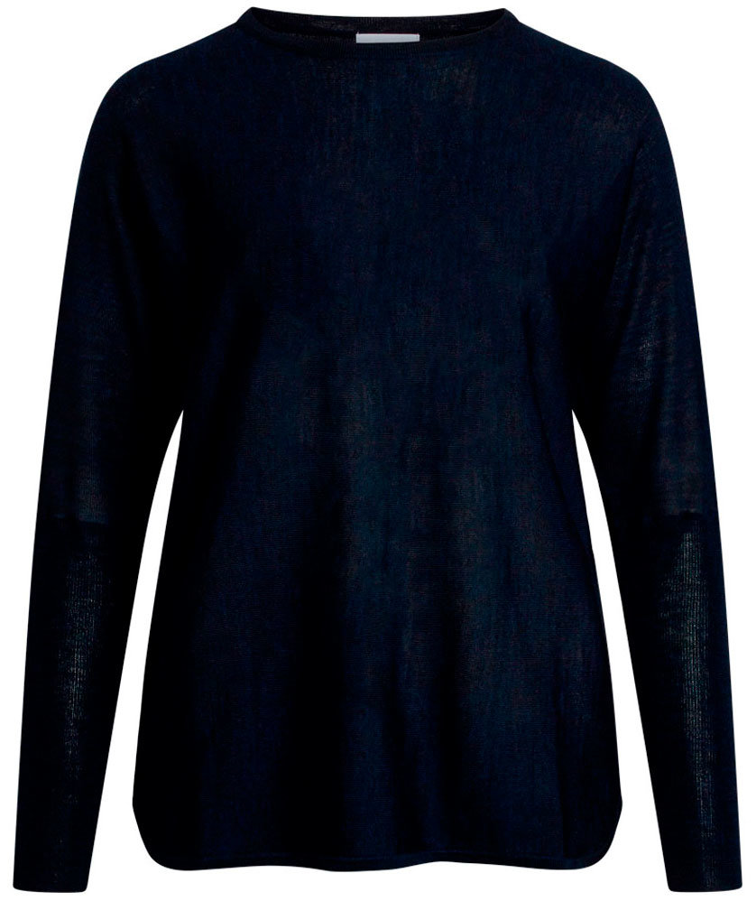 Claire Woman Pippa dame strikket hettegenser med merinoull, Dark navy, Dark navy, swatch