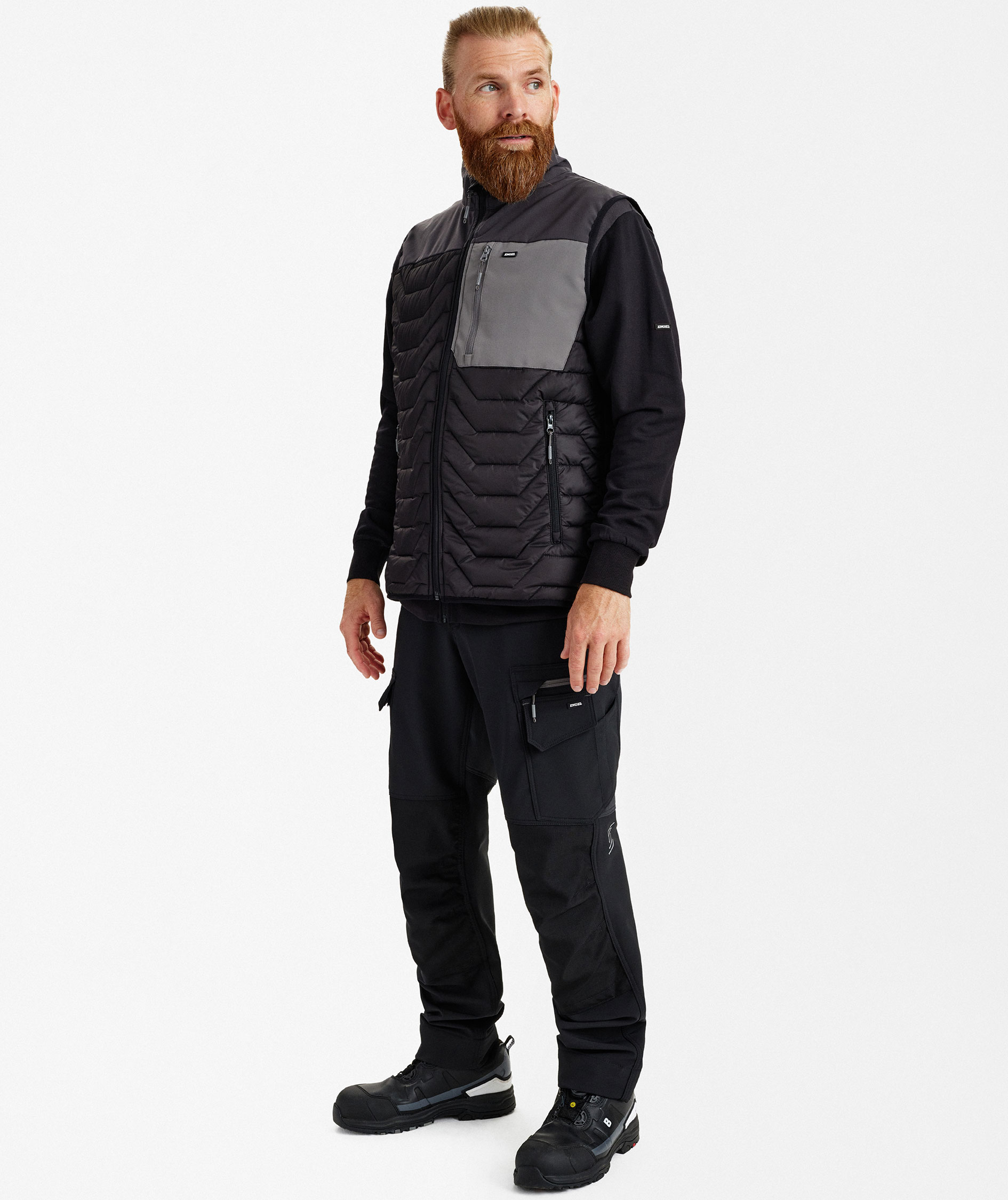 Engel Entire vattert vest, Black/Anthracite Grey, large image number 2