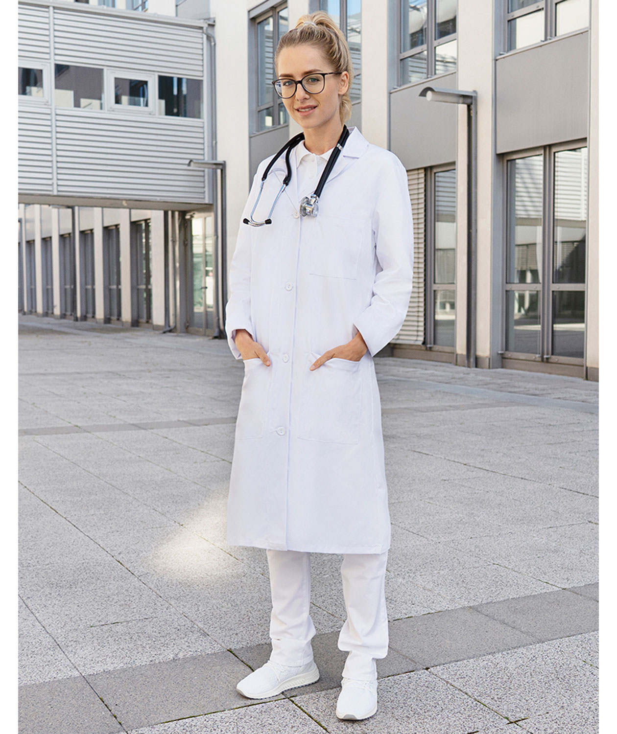 Karlowsky dame arbejdskittel, Hvid