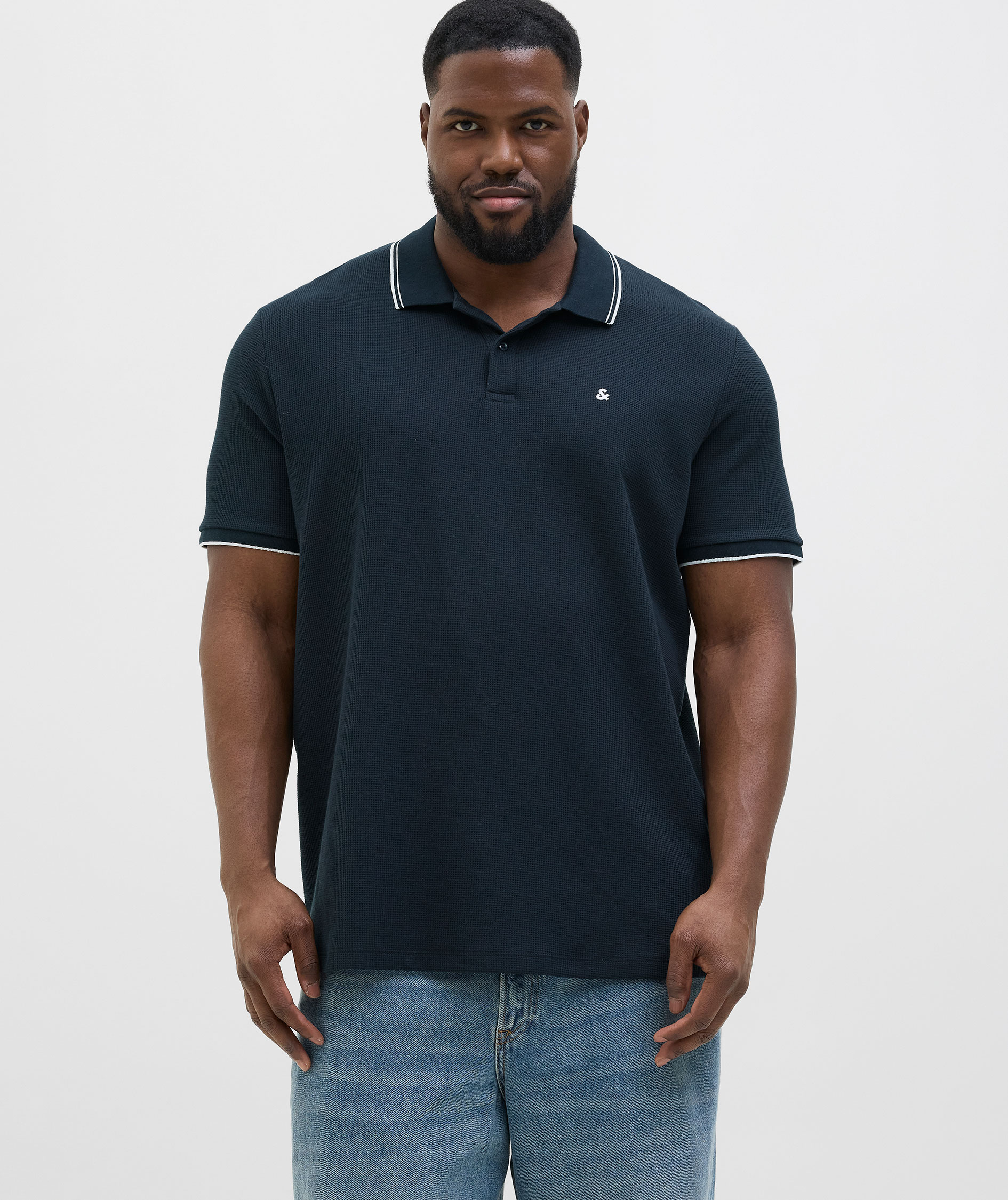 Jack & Jones Plus JJEAUSTIN Poloshirt, Sky Captain