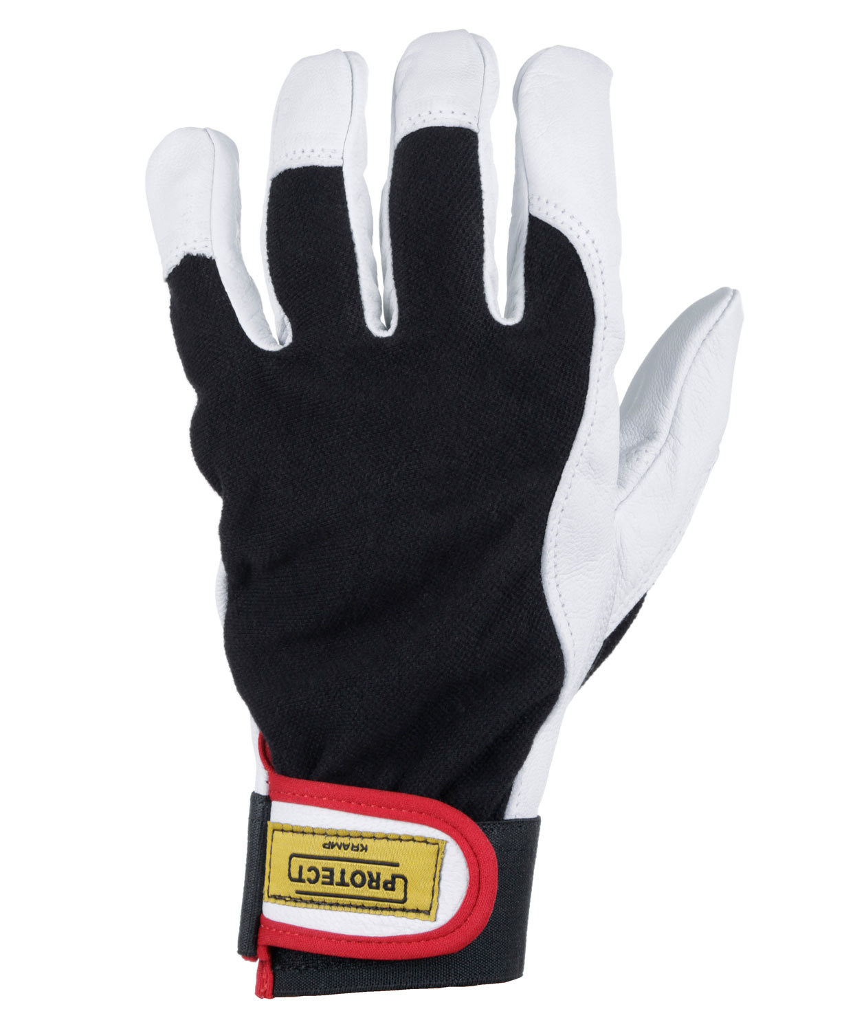 Kramp 3.006 goatskin leather work gloves with velcro fastening, Black/White, large image number 0