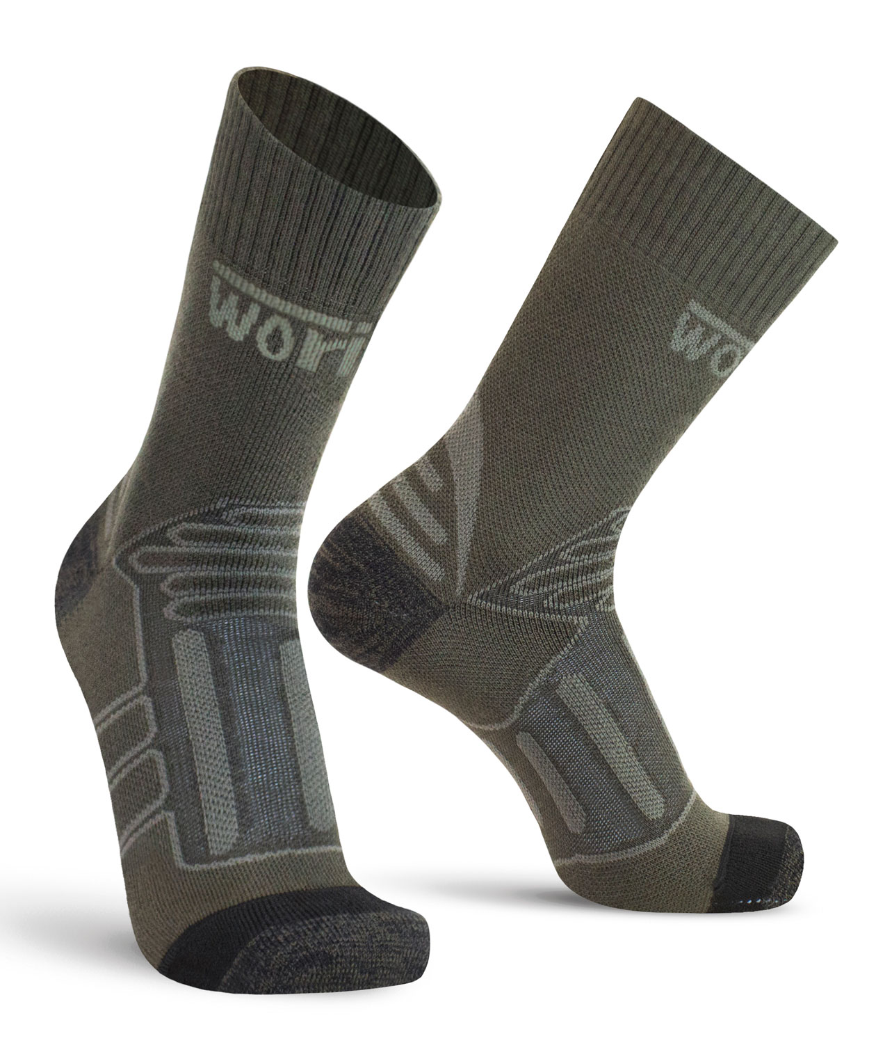 Worik Vermont strumpor med merinoull, Milit&auml;rgr&ouml;n