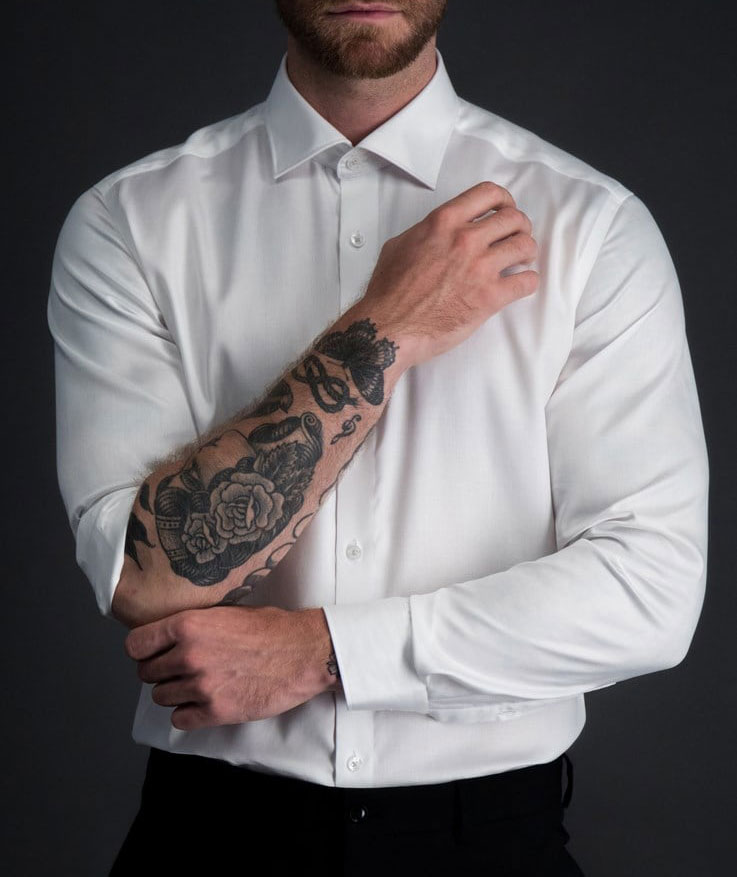 Lindbergh Technical Cover Modern fit skjorte, Hvid, large image number 6