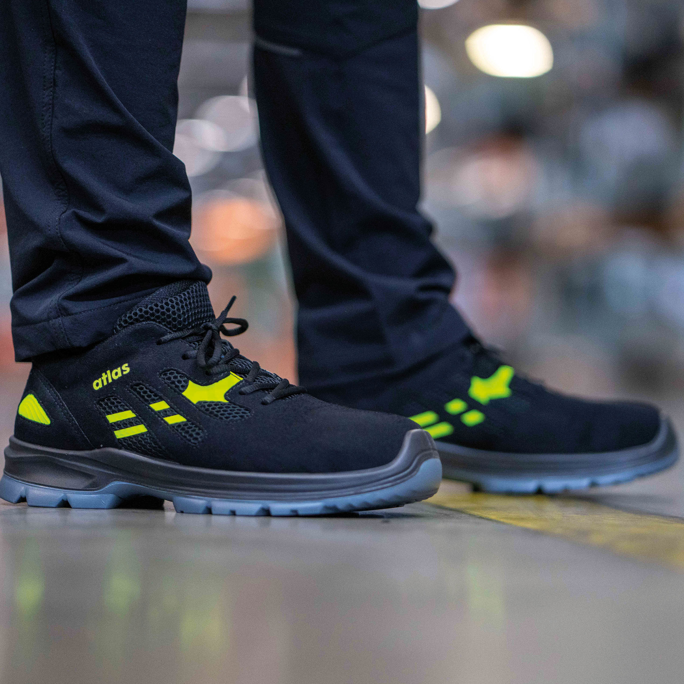 Atlas Flash 2605 XP vernesko S1P, Svart/Gr&oslash;nn, large image number 3