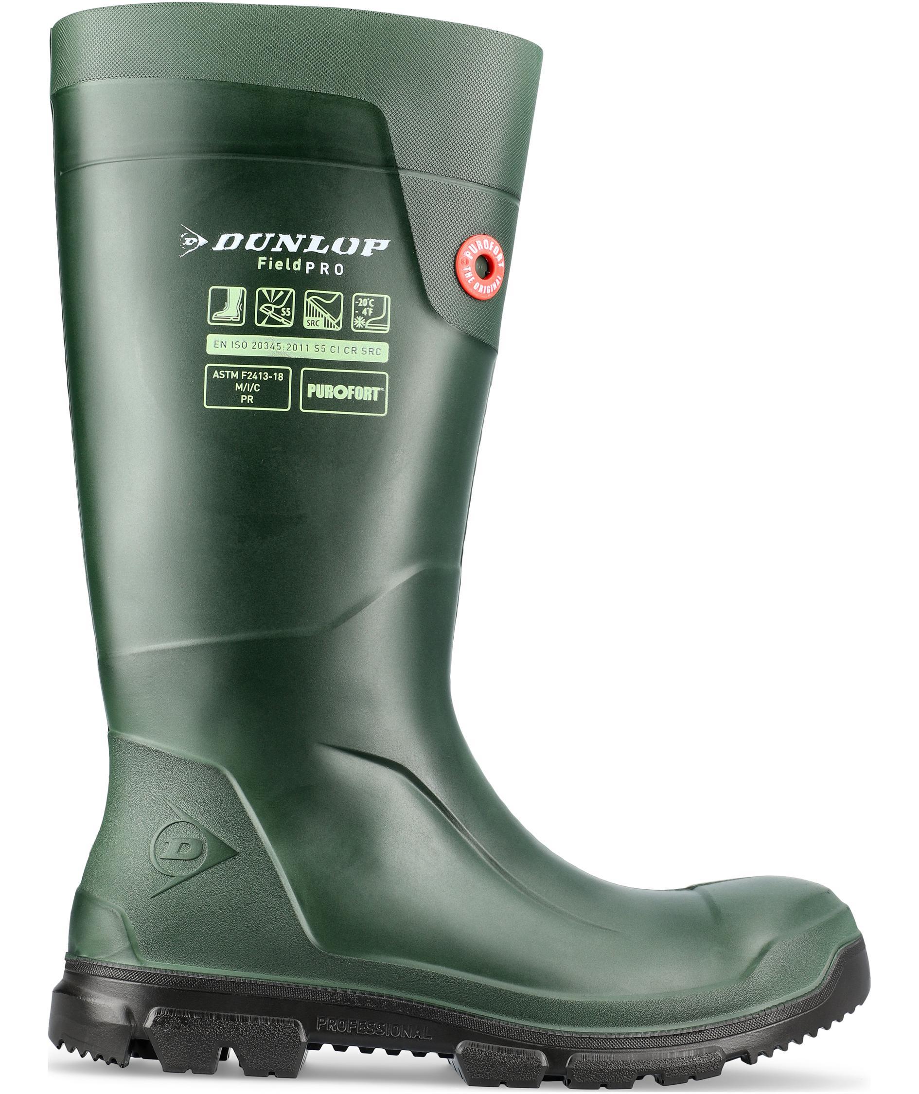 2.sortering Dunlop Purofort FieldPro sikkerhedsgummist&oslash;vler S5, Gr&oslash;n