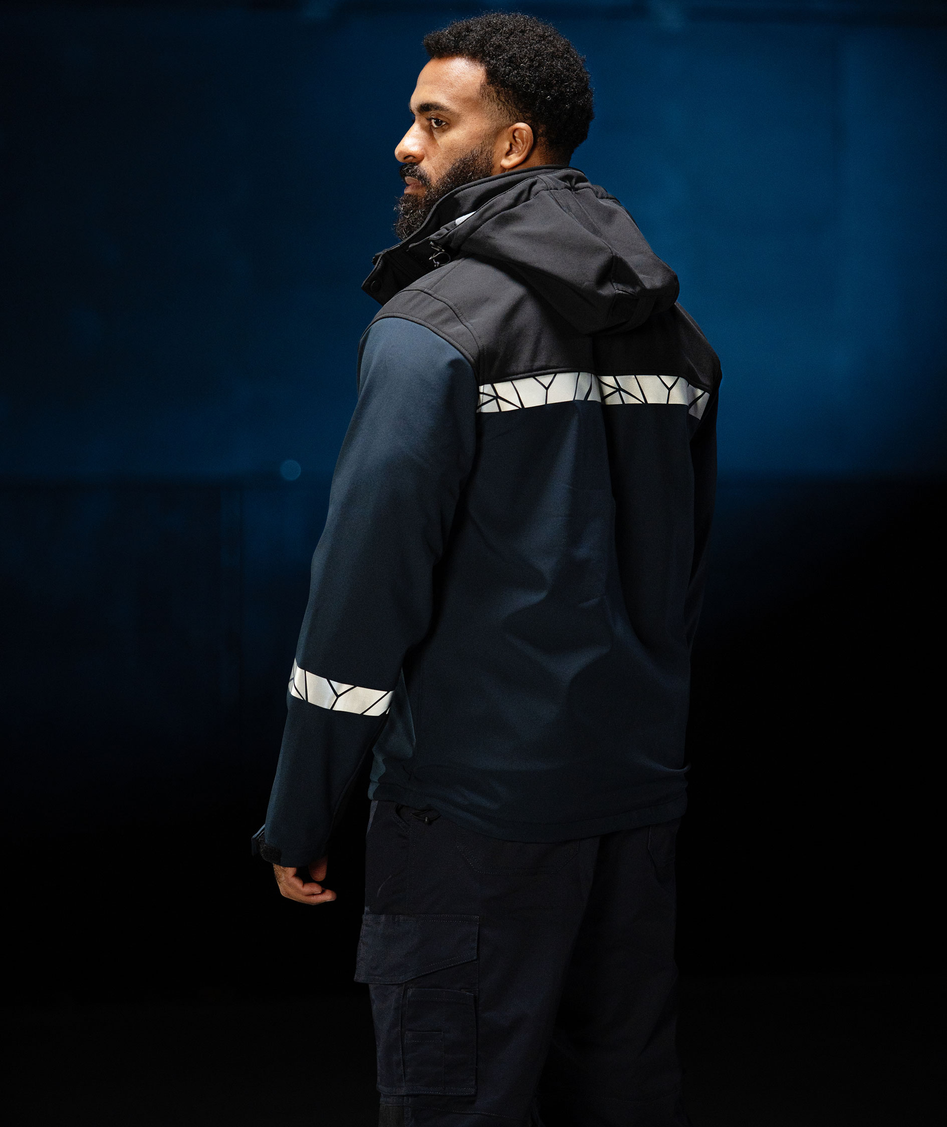 ProJob softshell jacket 7400, Marine Blue/Black, large image number 2