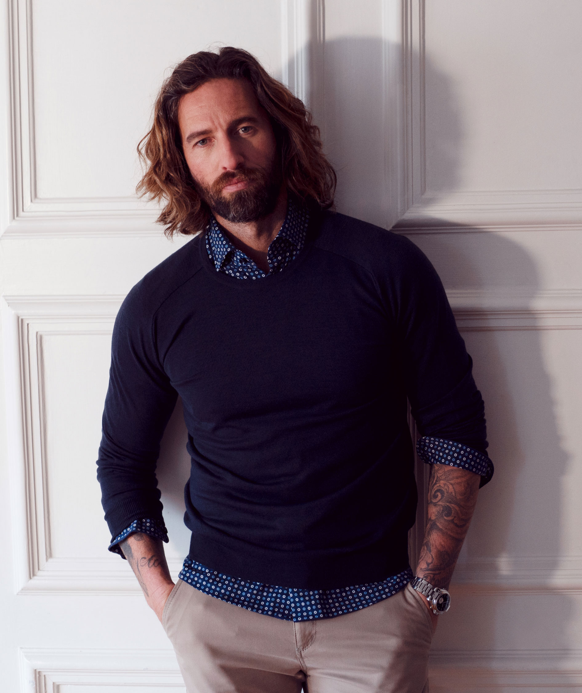 J. Harvest & Frost knitted pullover with merino wool, Navy, large image number 3