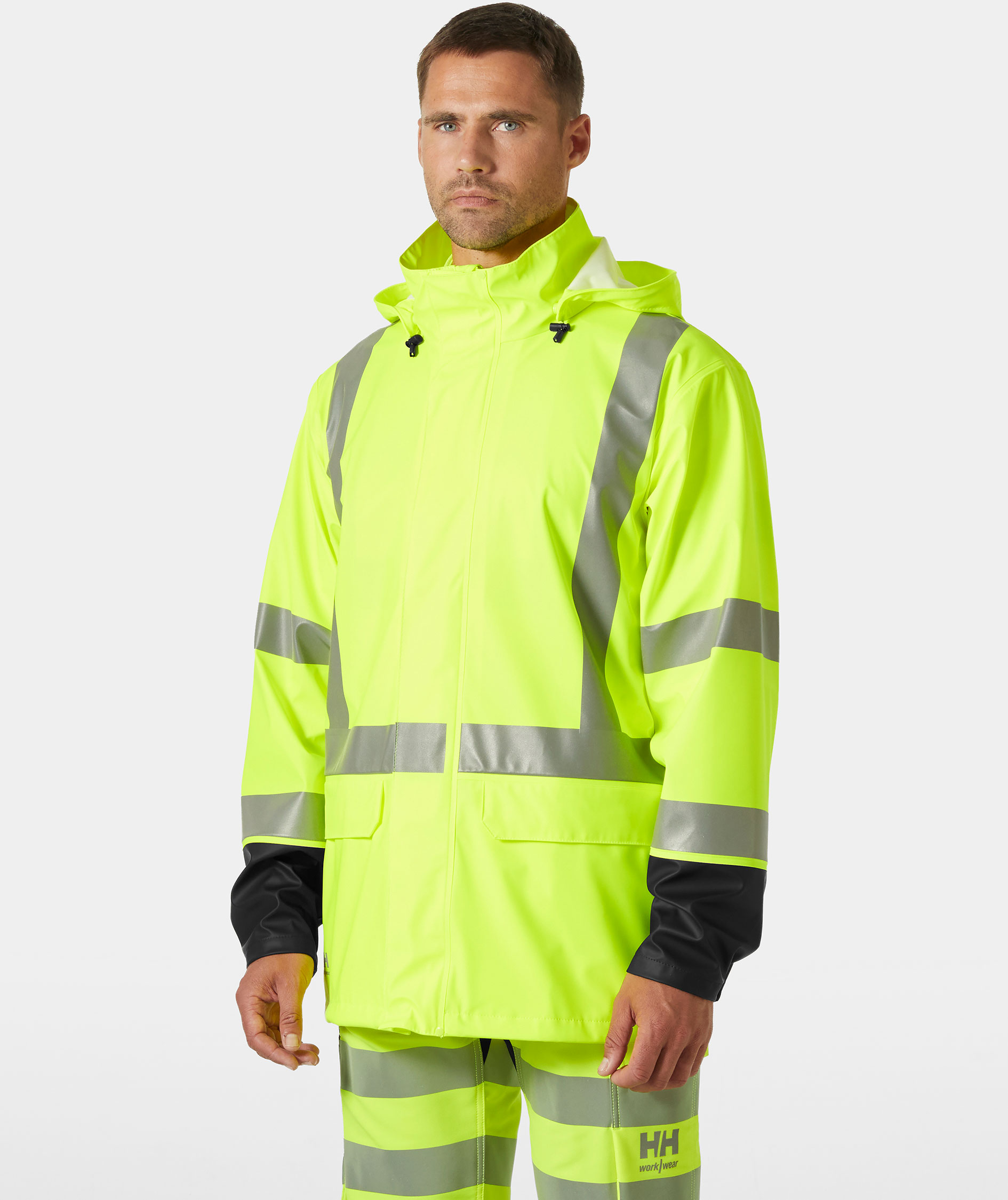 Helly Hansen Addvis regnjakke, Hi-vis Gul/Ebony